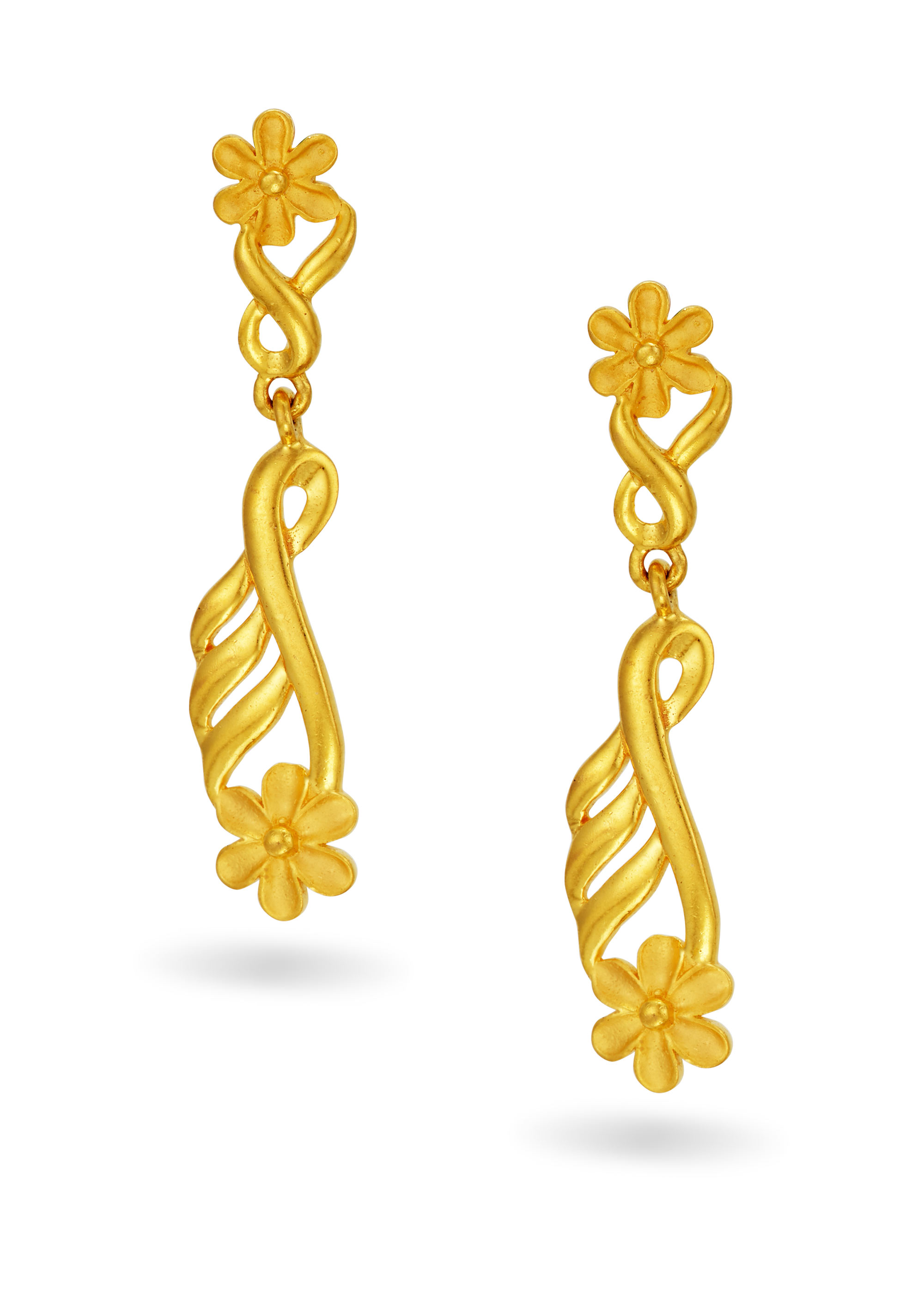 Ethereal Leaf 22K Gold Hanging Earring