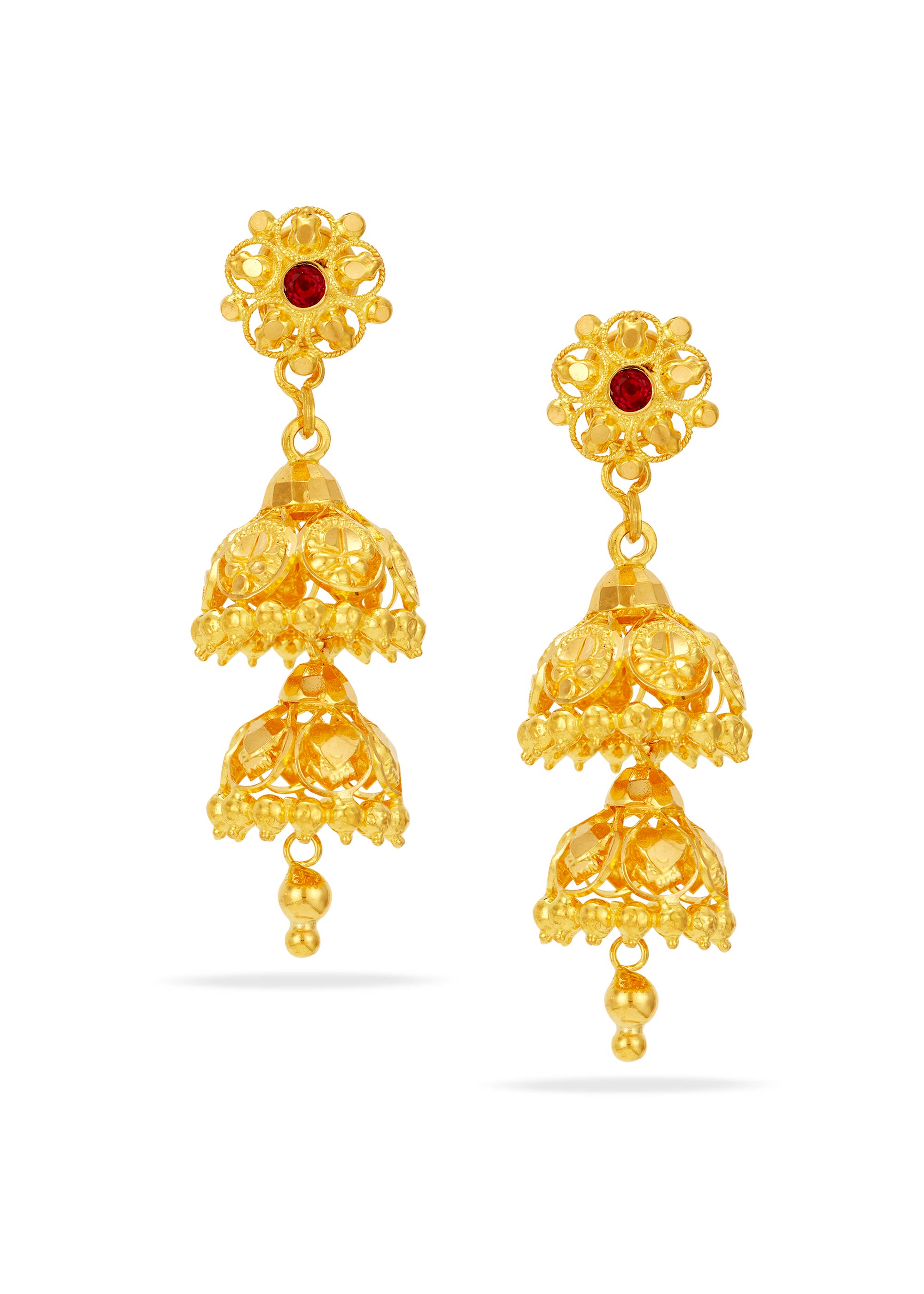 Timeless Layered 22K Gold Jhumka Earring