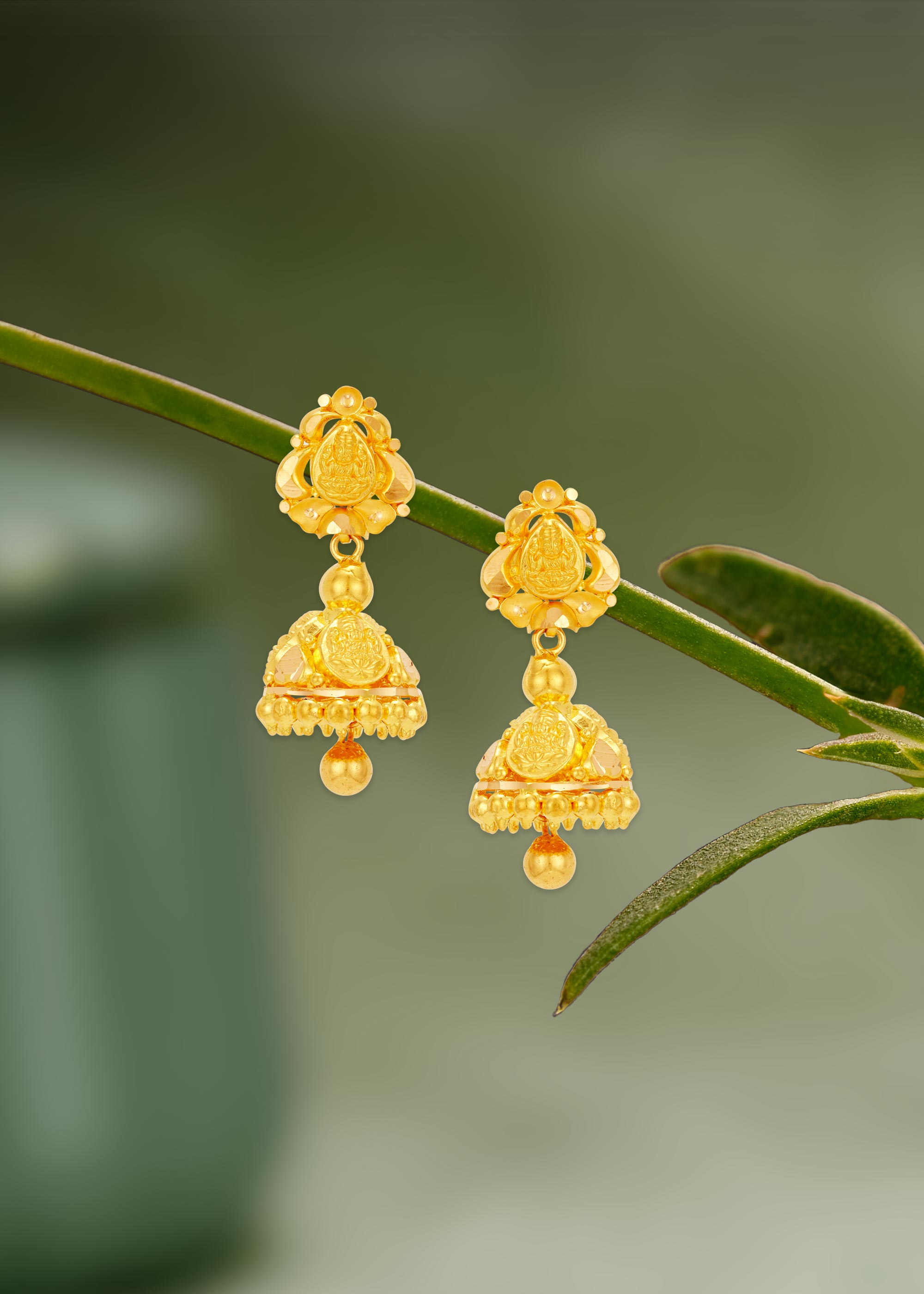 Trendy Chain 22K Gold Jhumka Earring