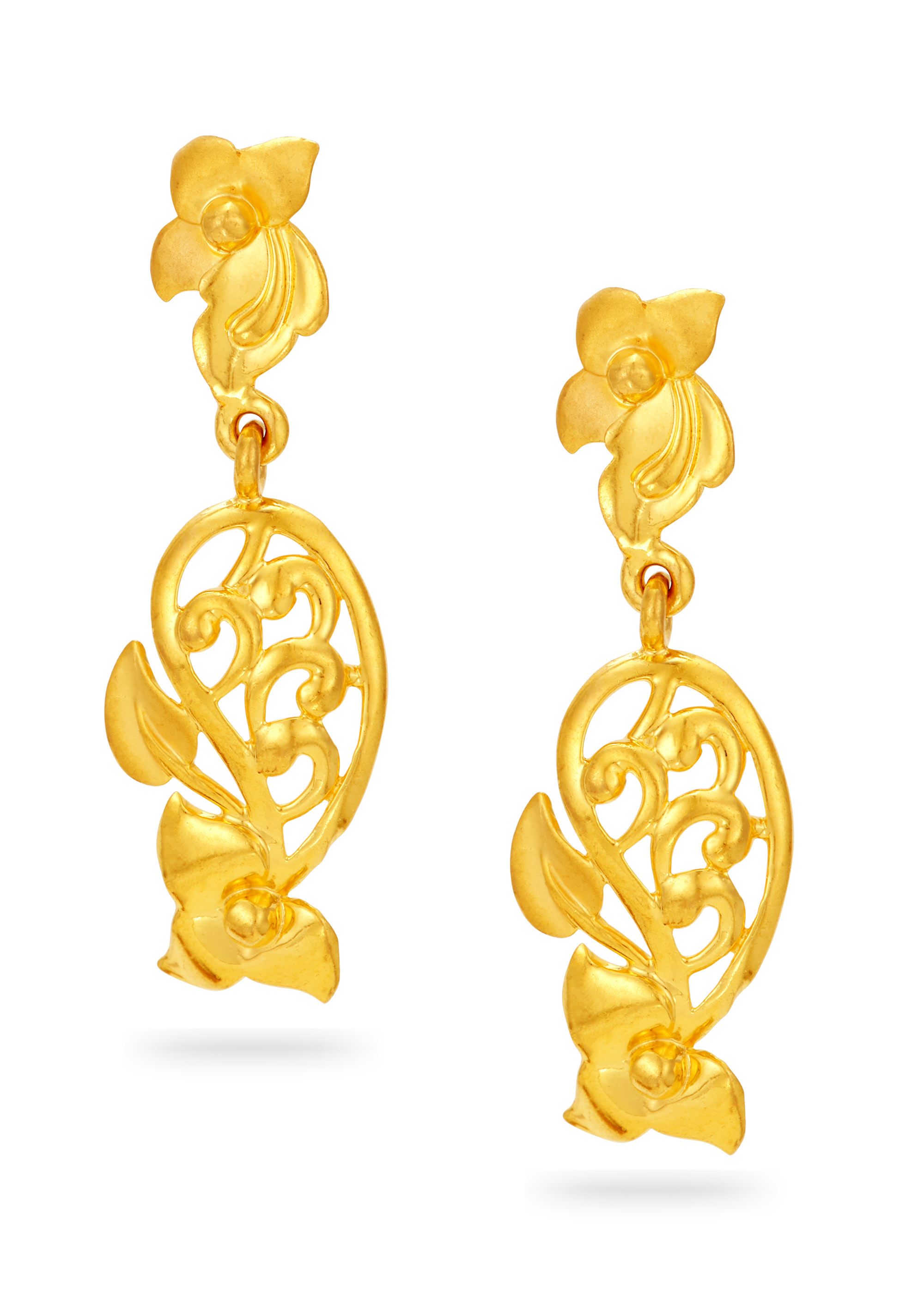 Leaf Whisper 22K Gold Earring