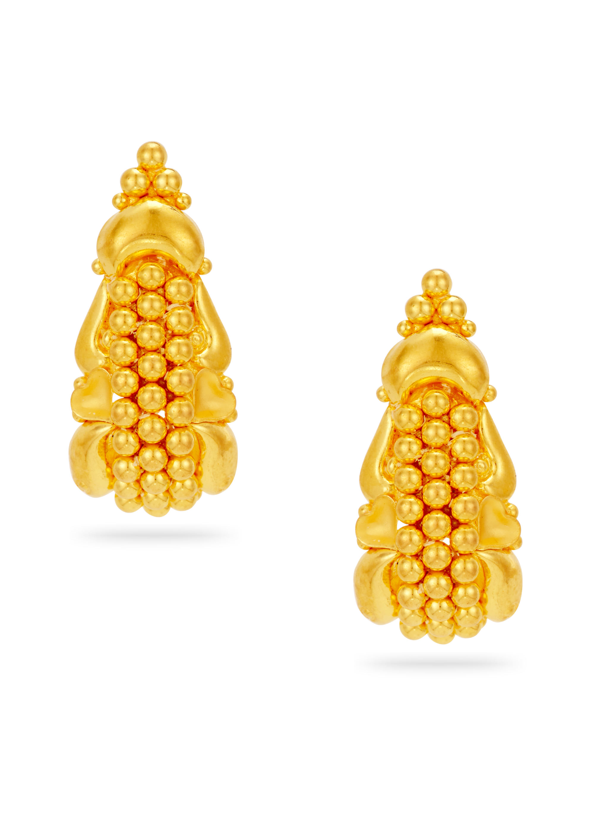Artisanal Ball 22K Gold Stud Earring