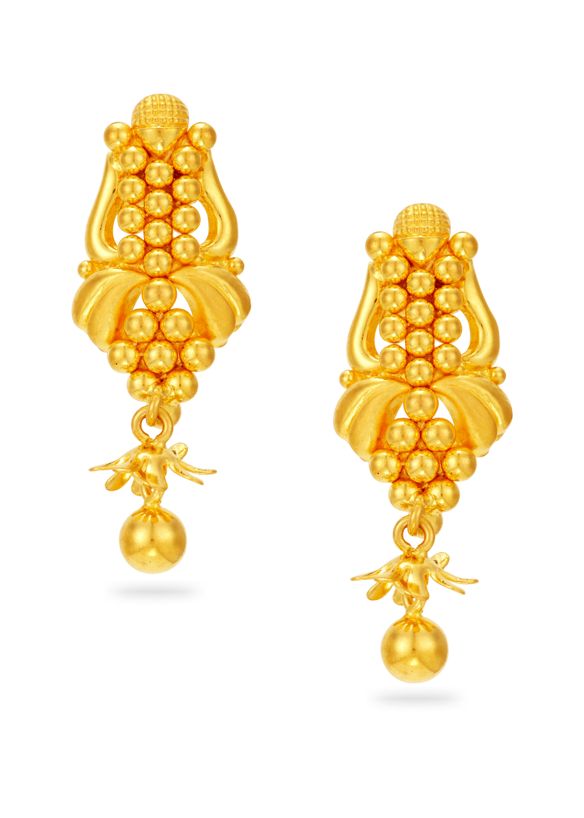 Ball Cluster 22K Gold Cascade Hanging Earring