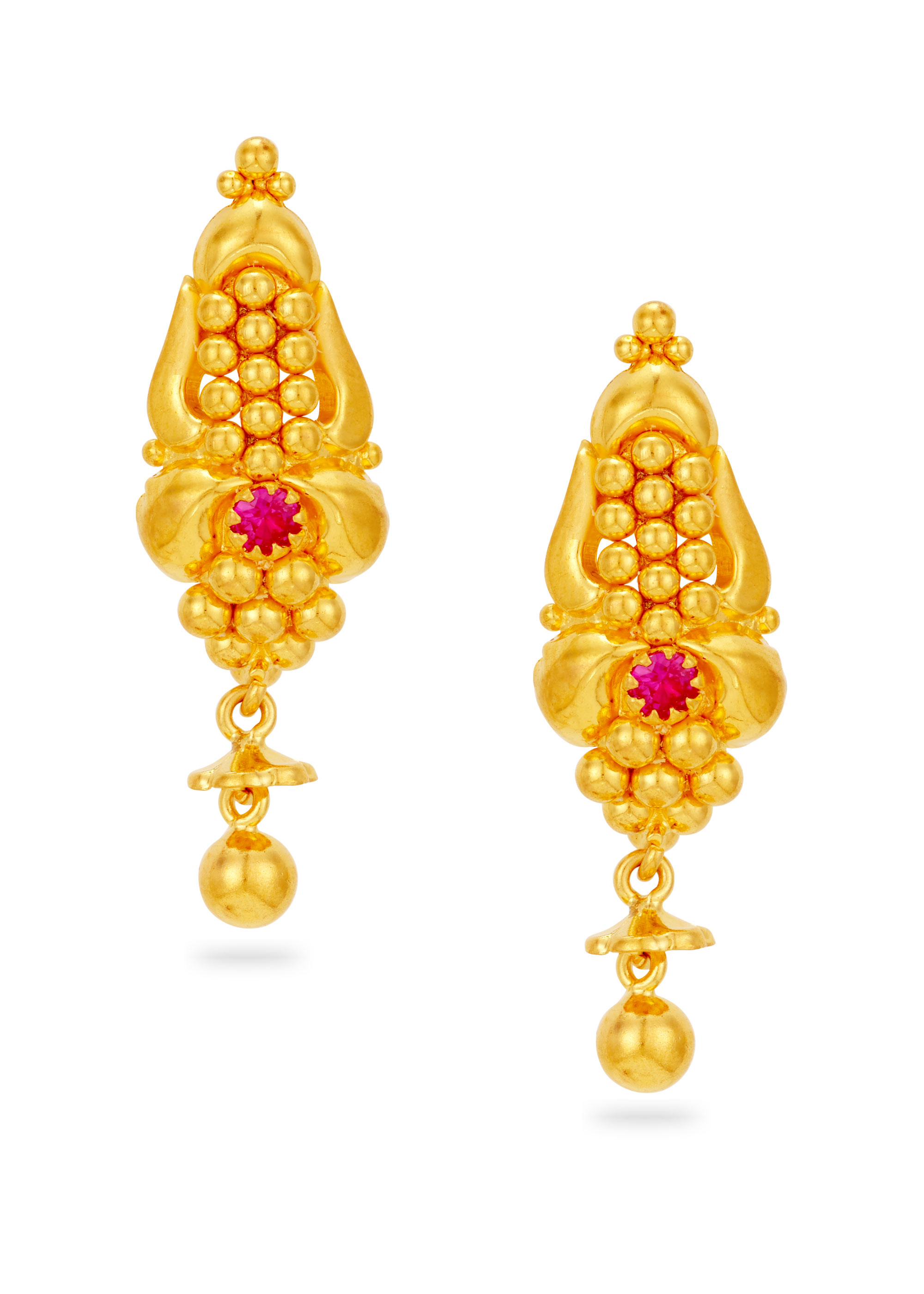 Cluster of 22K Gold Ball Hanging Earring
