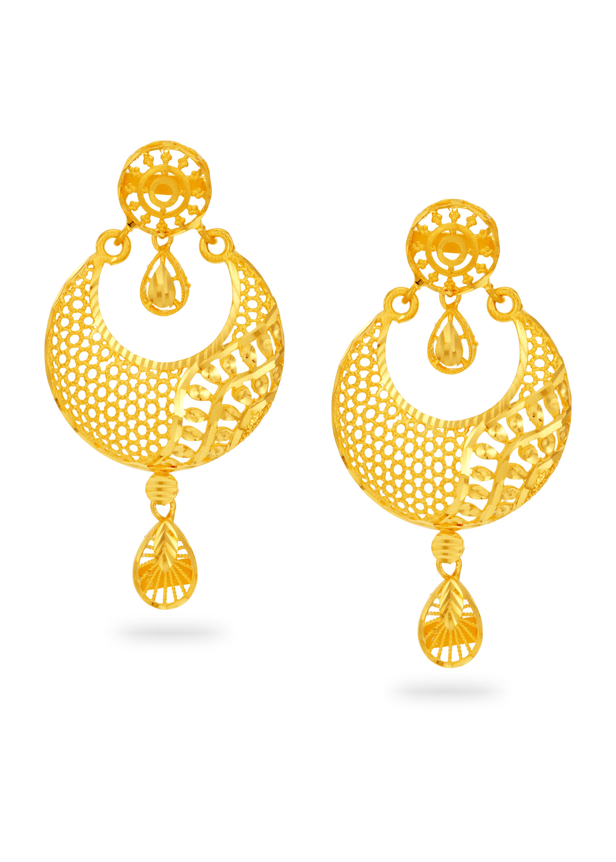 Chandballi Elegance 22K Gold Filigree Earring