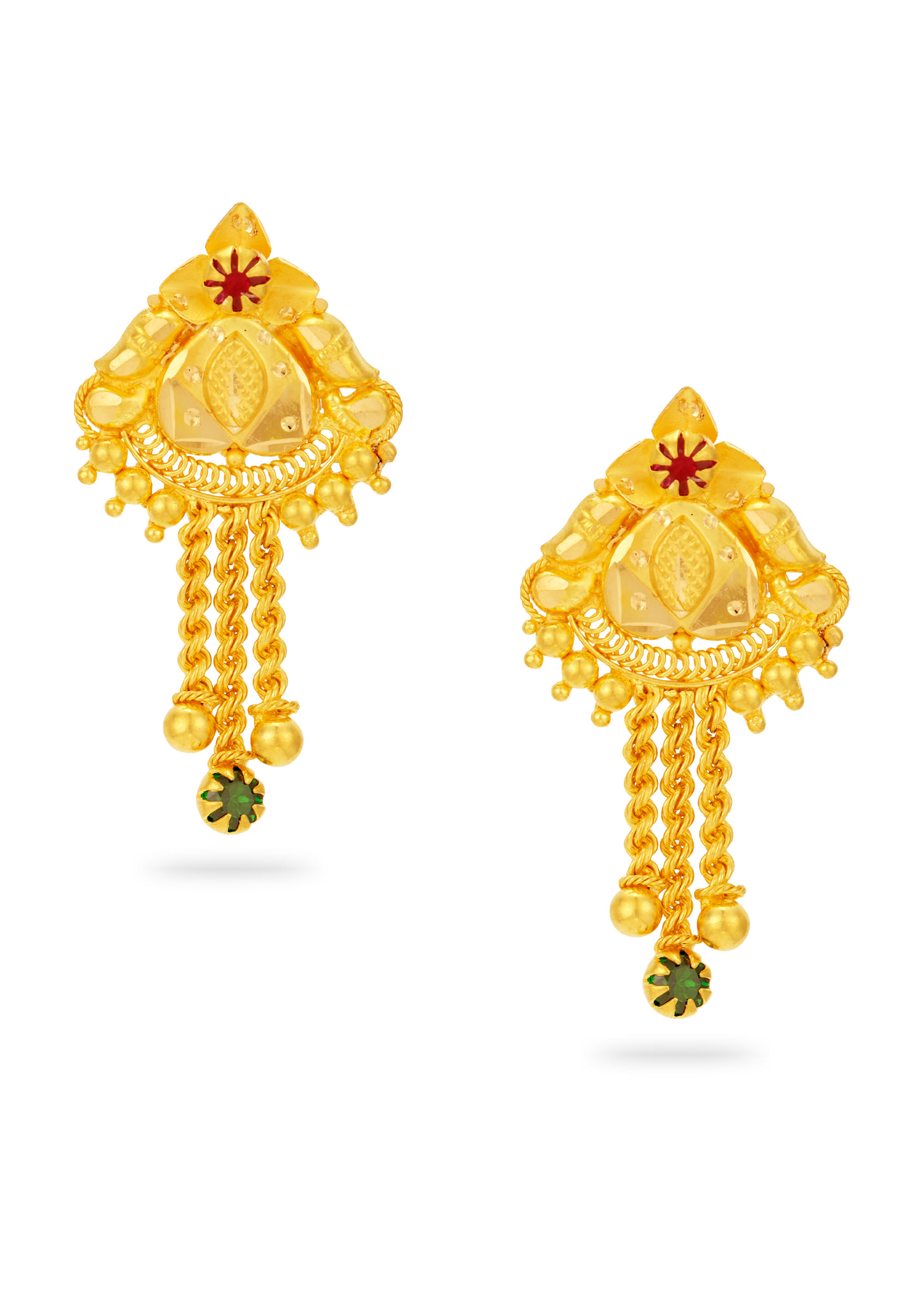 Graceful Ropeway 22K Gold Earring