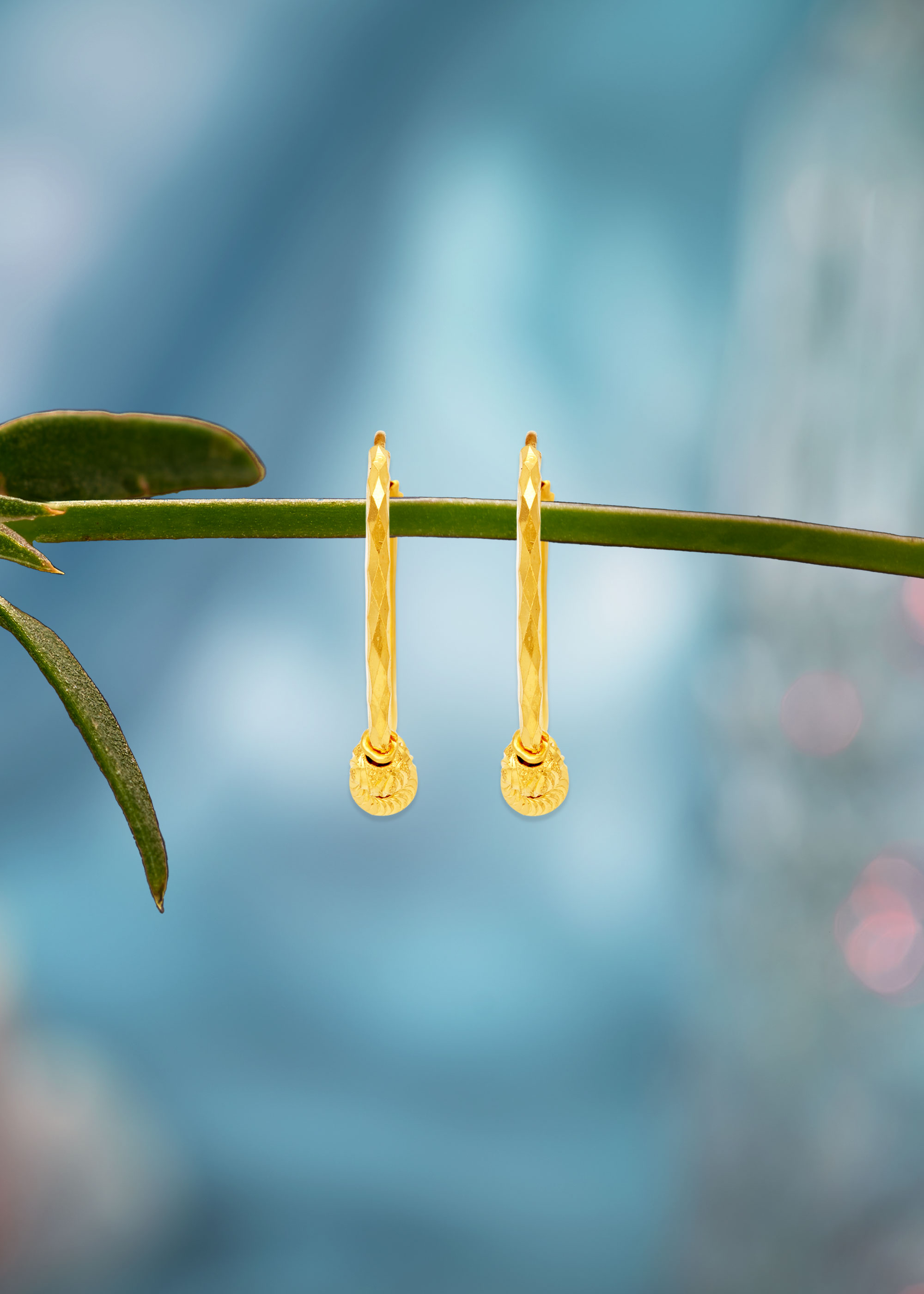 Graceful Rajkot-Inspired 22K Gold Balli Earring