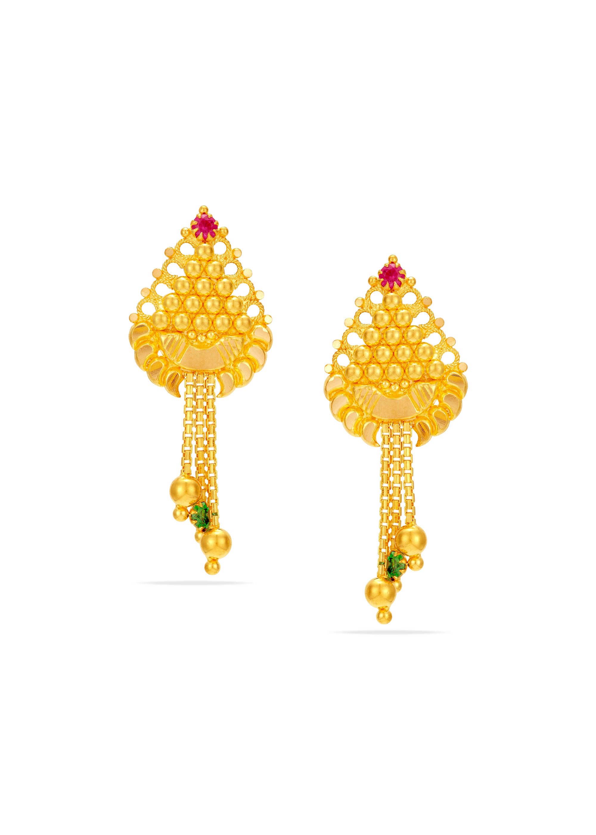 Tower Chain 22K Gold Hanging Earring