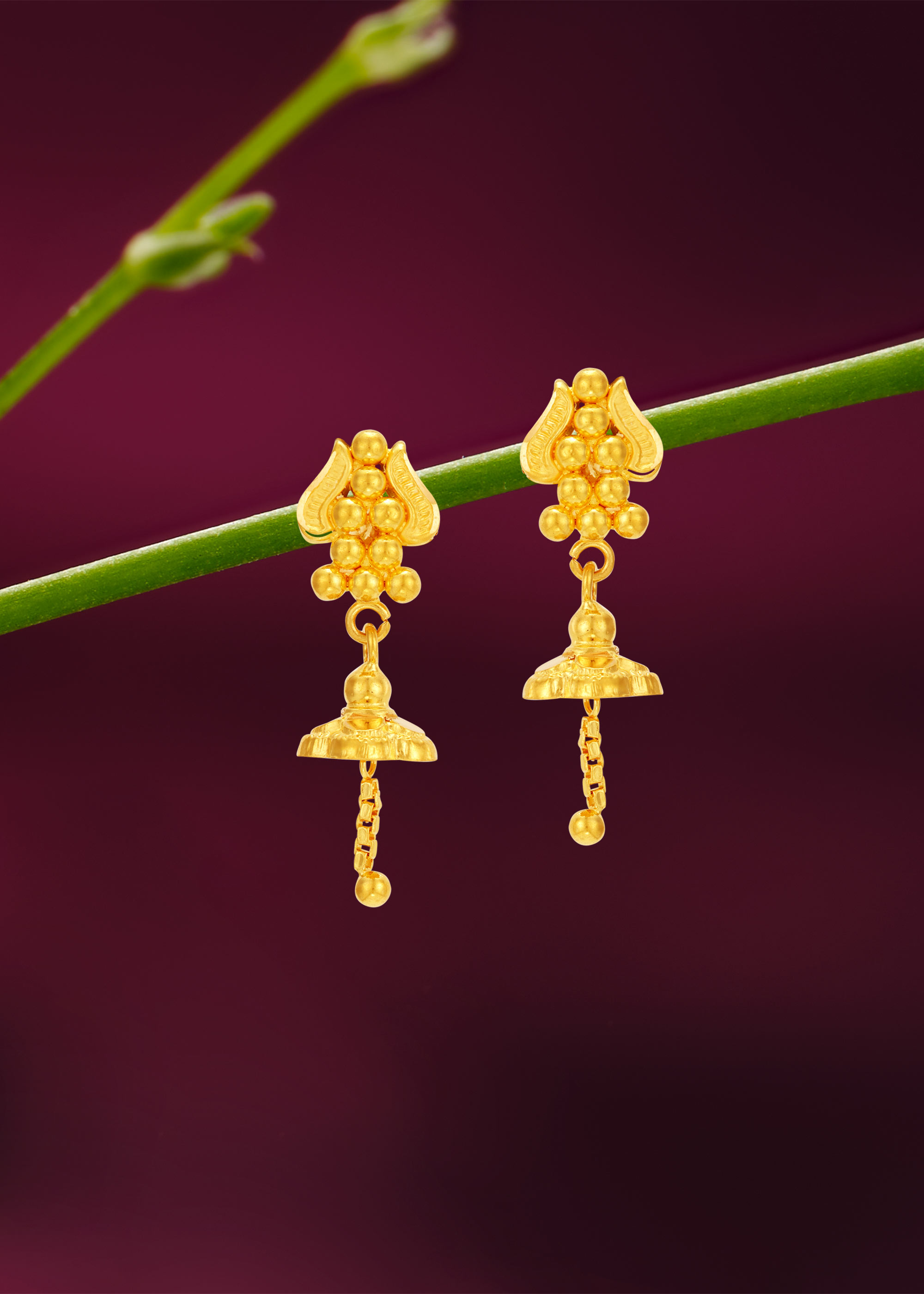 Charming Danglers 22K Gold Baby Jhumka Earring