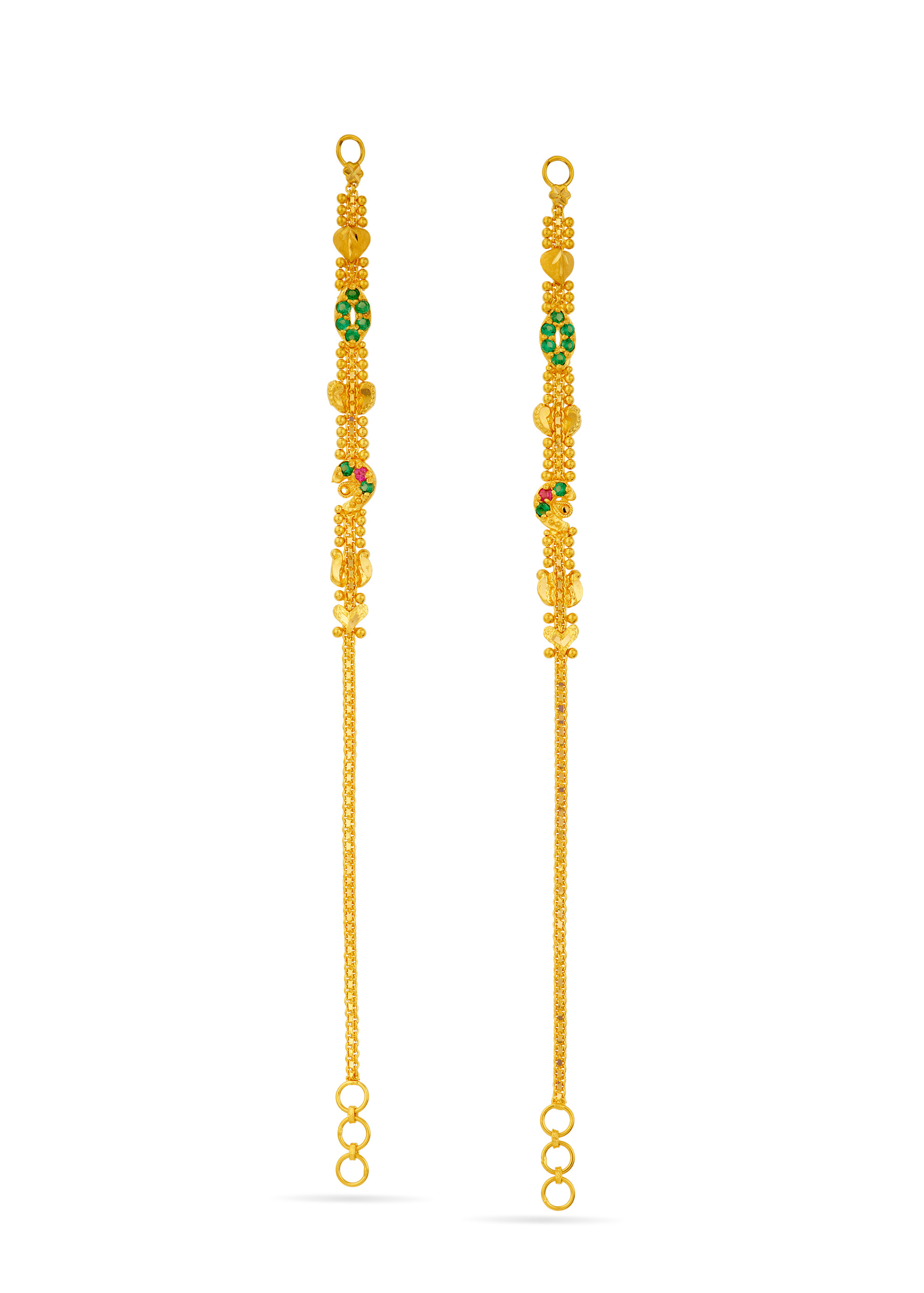 Graceful Ear 22K Gold Chain Earring