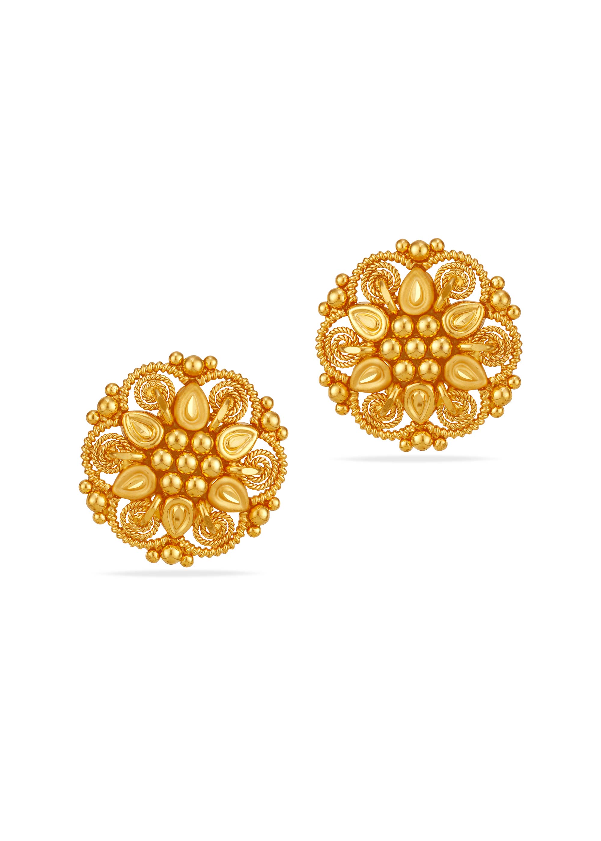 Filigree Ball 22K Gold Stud Earring