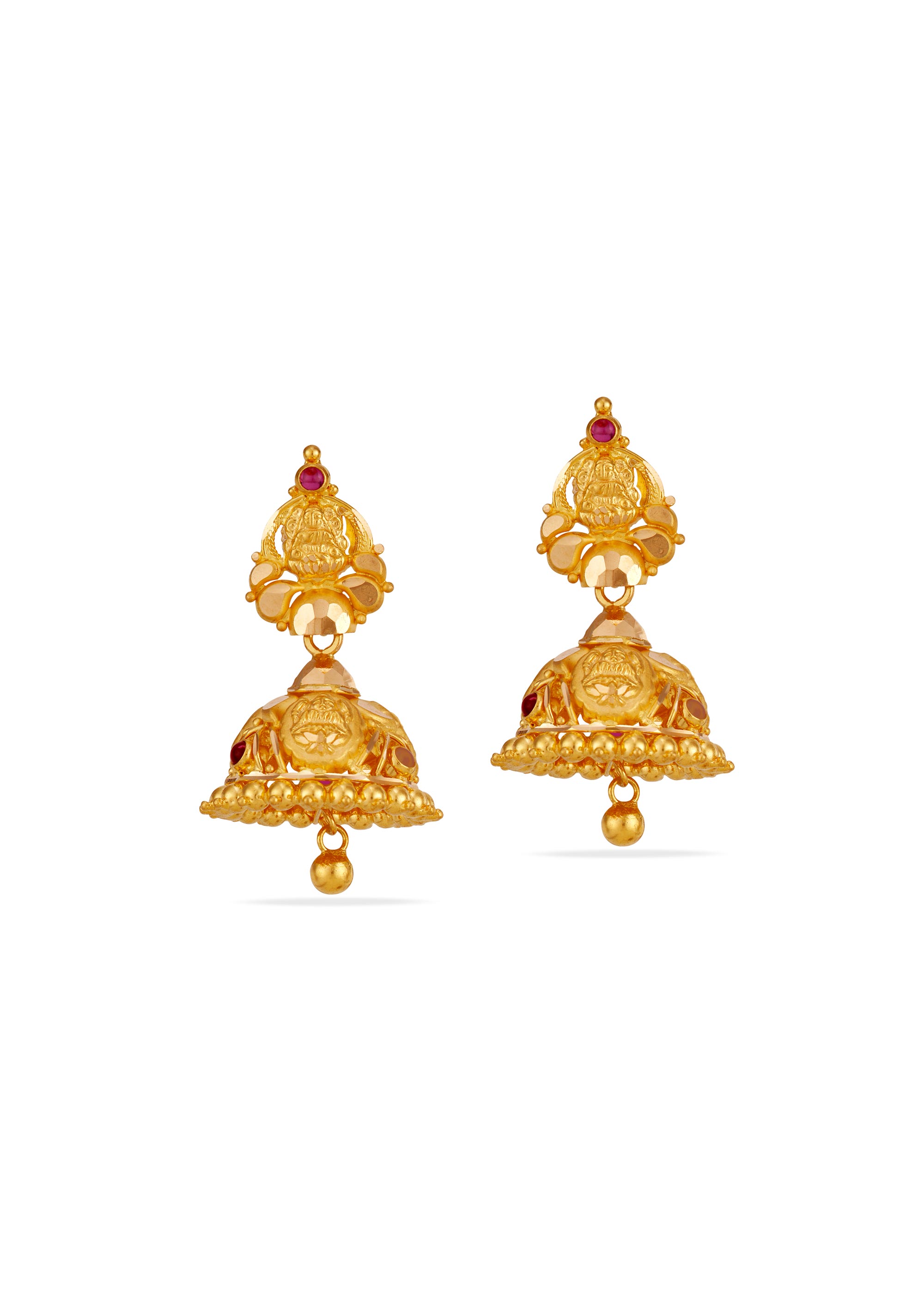 Divine Glow 22K Gold Lakshmi Jhumka Earring