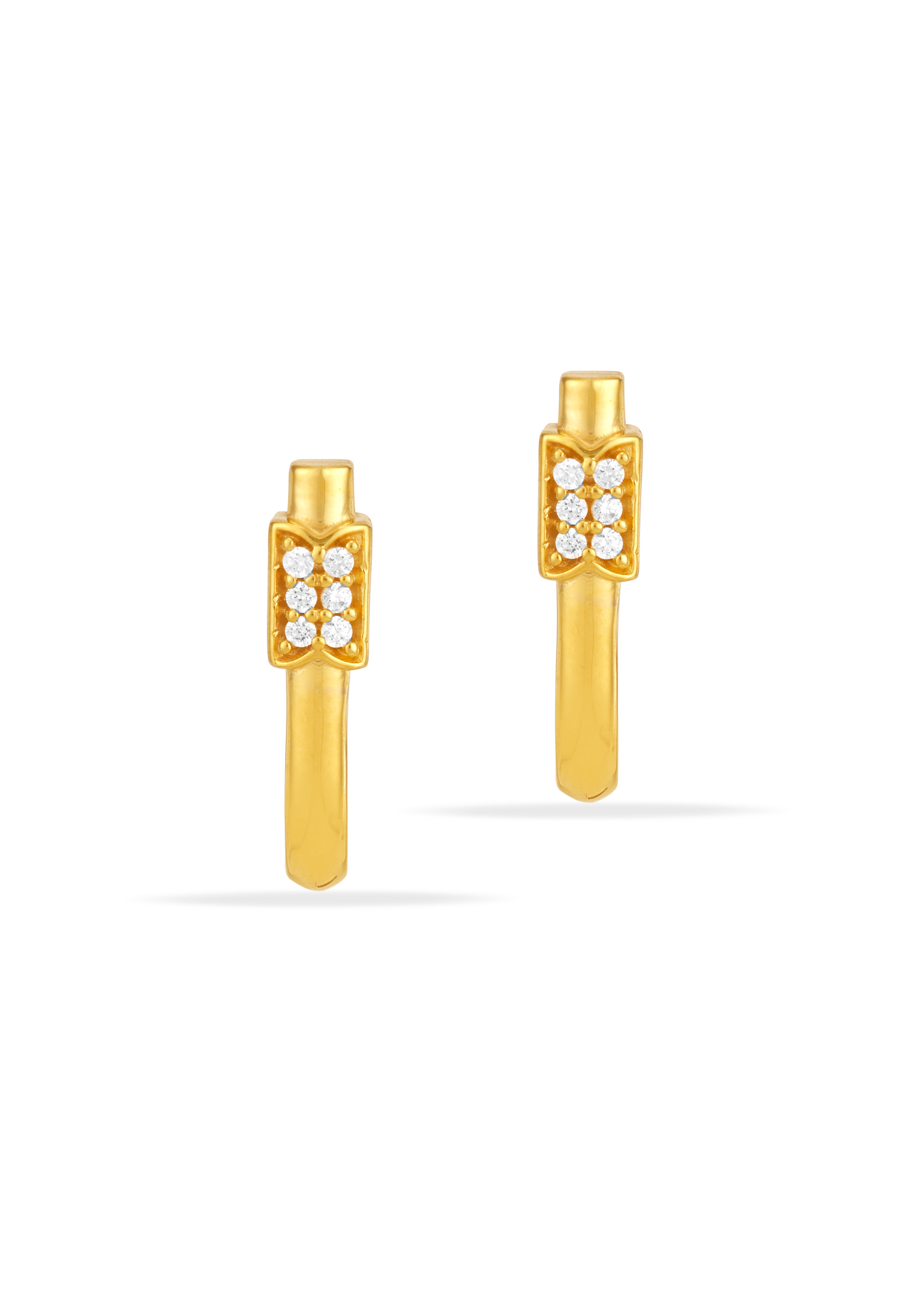 Aura Shine 22K Gold Arc Stud Earring