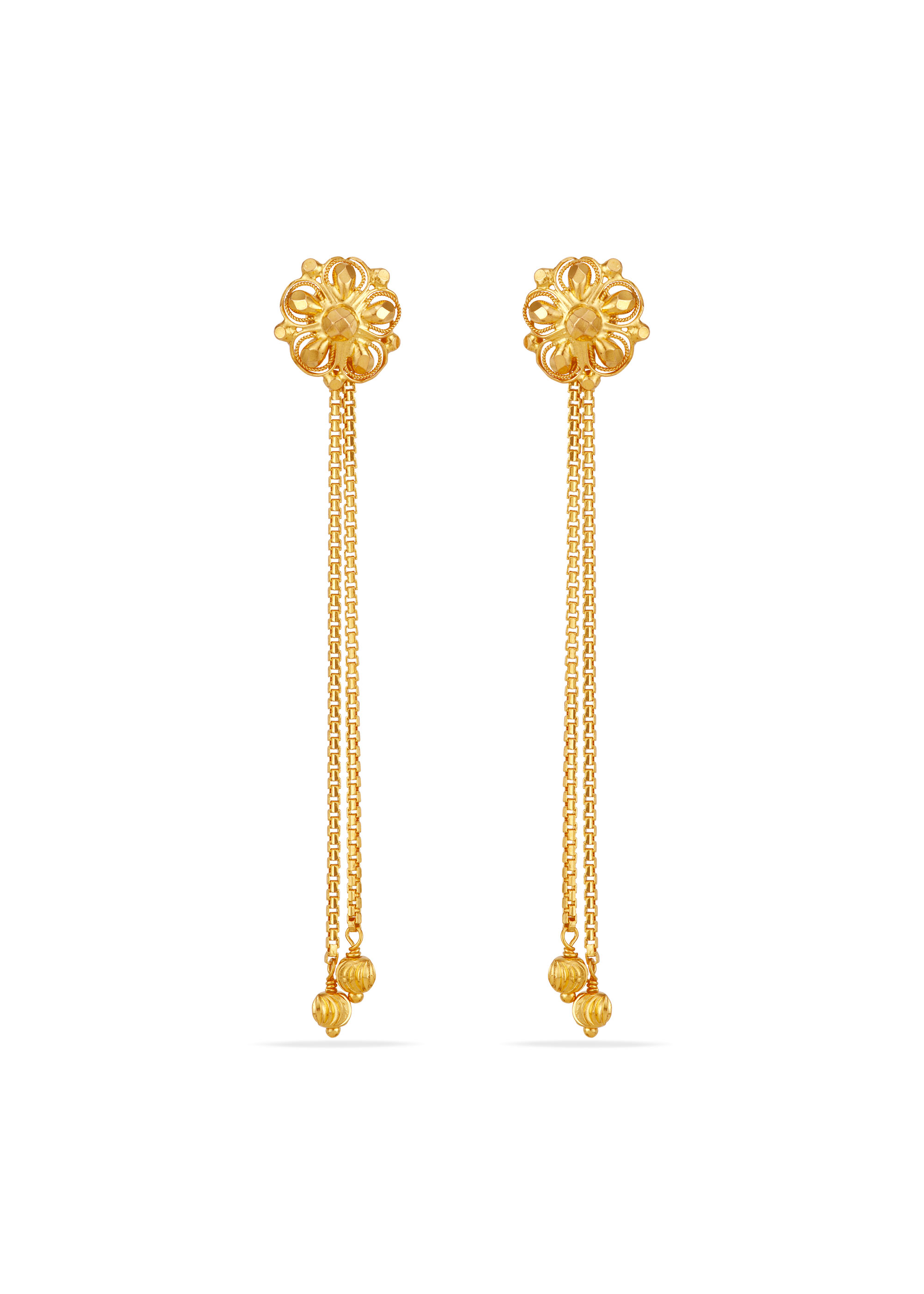Chain Cascade 22K Gold Hanging Earring