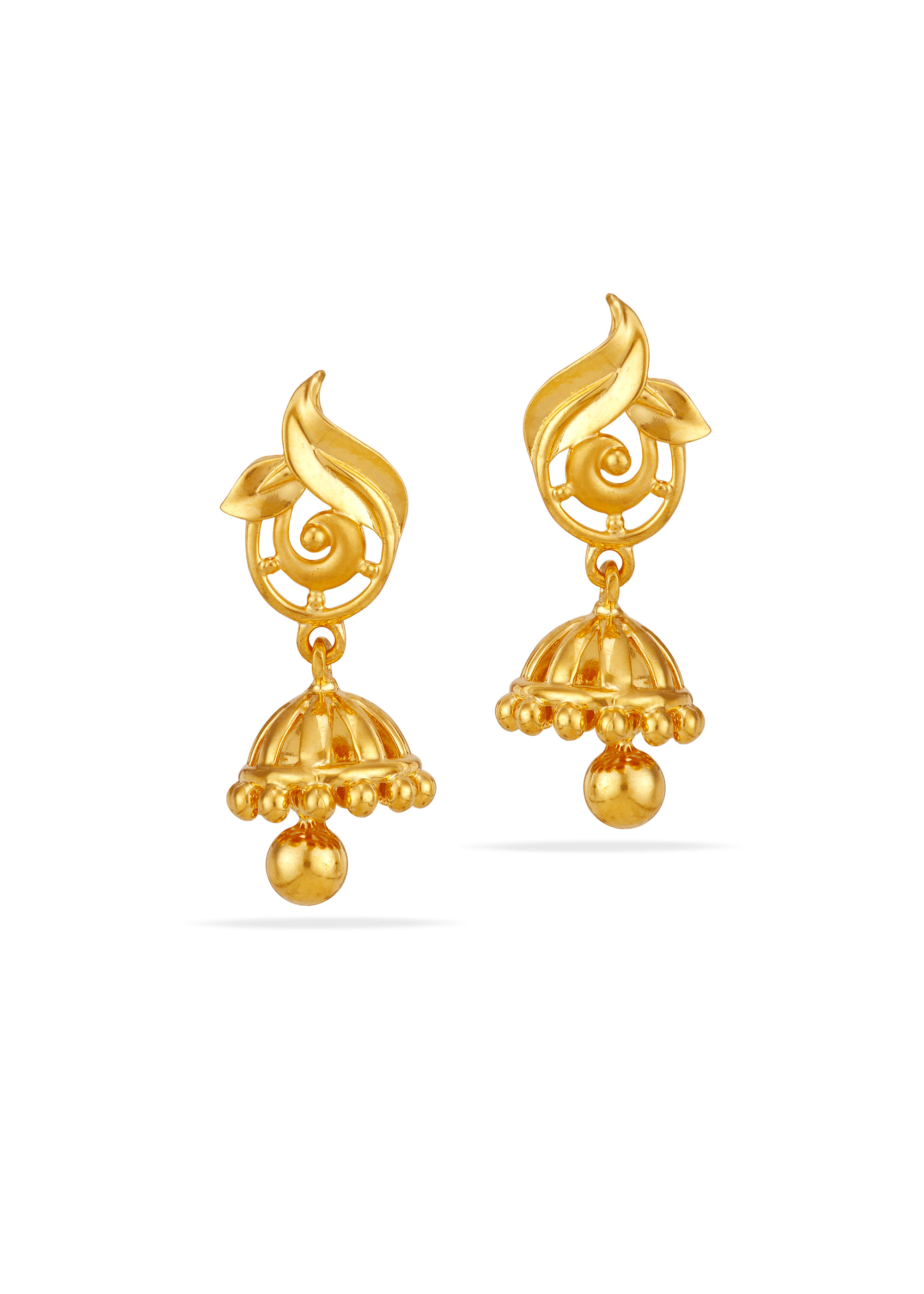 Leaflight Elegance 22K Gold Jhumka Earring