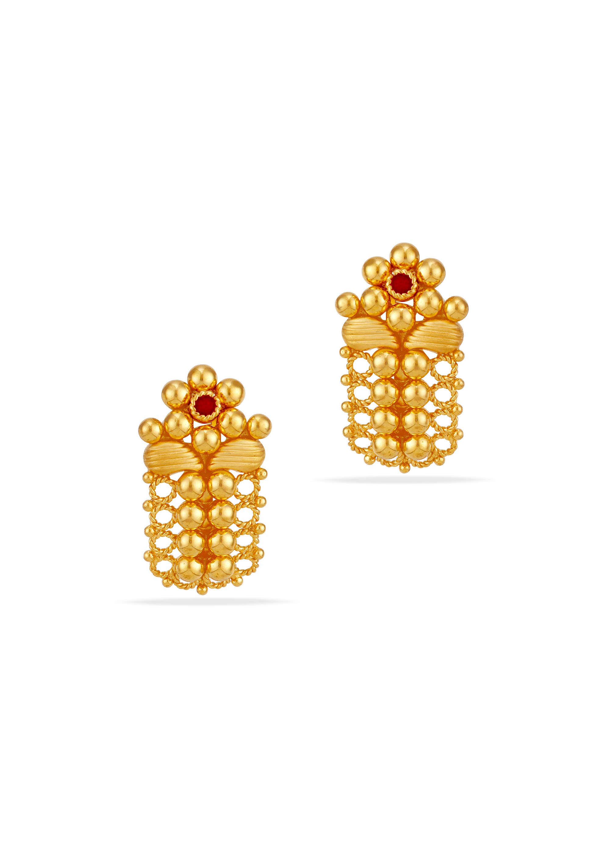 Glint of Tradition 22K Gold Stud Earring