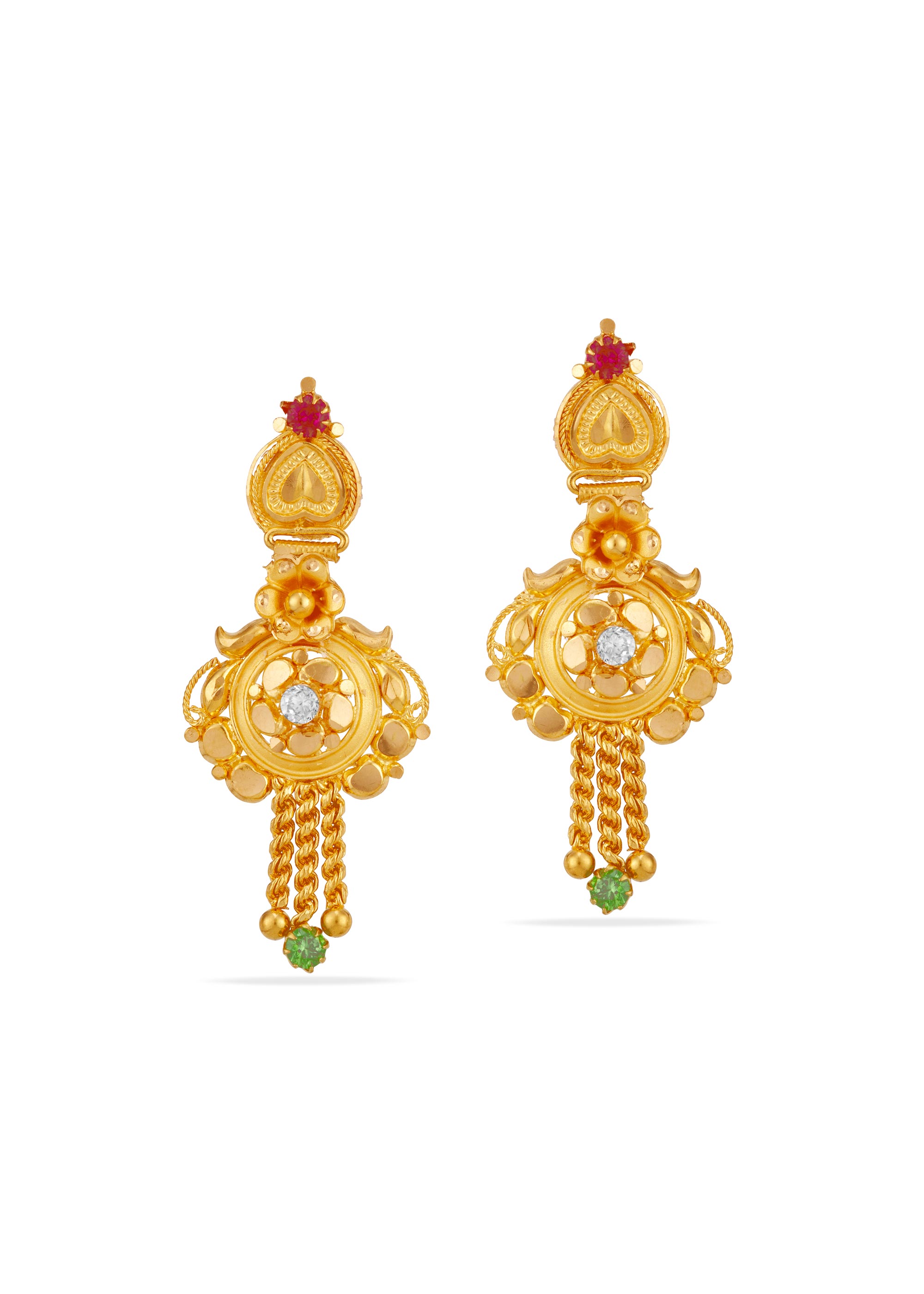 Festive Charm 22K Gold Hanging Earring