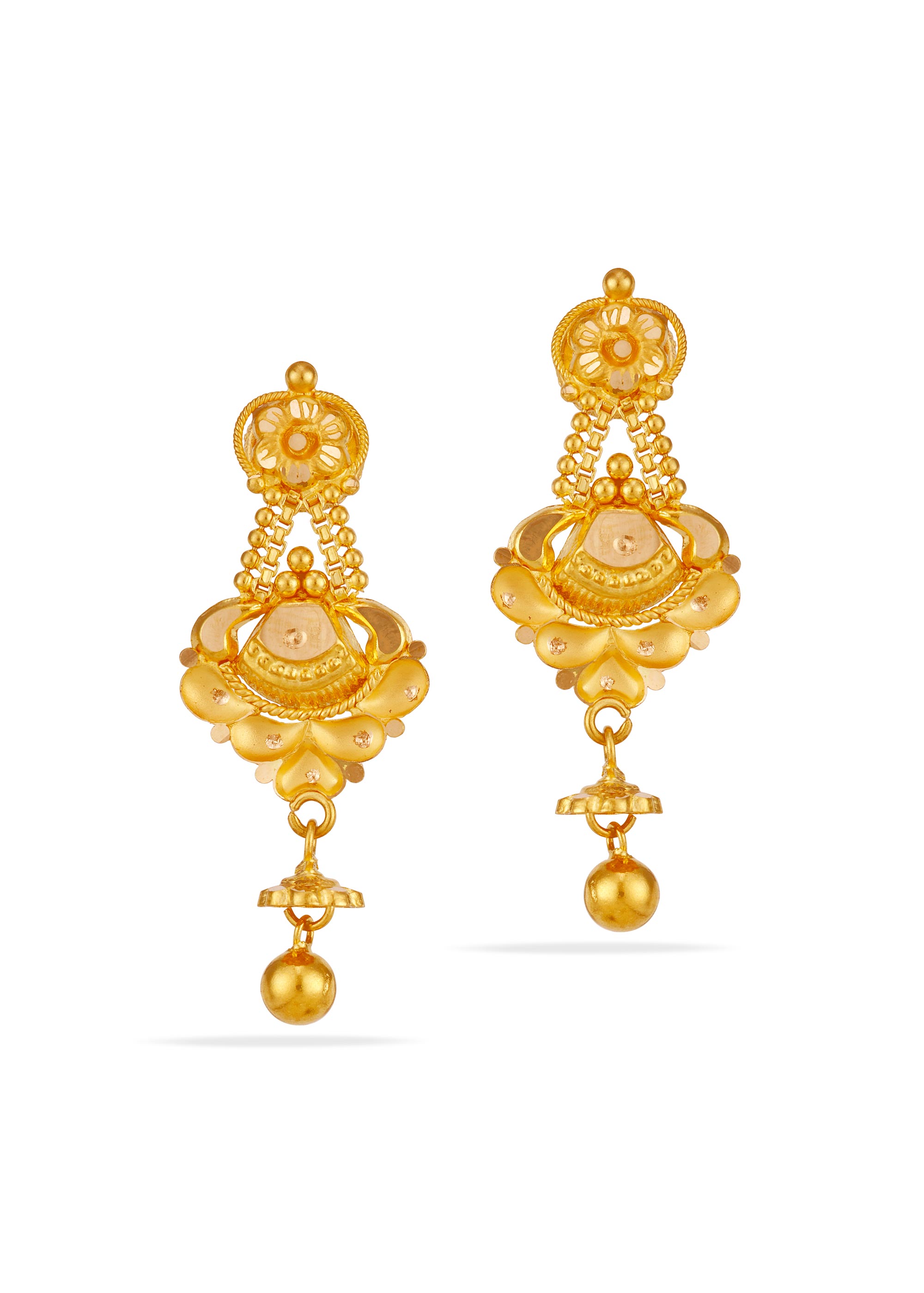 Blushing Baby Beauty 22K Gold Hanging Earring