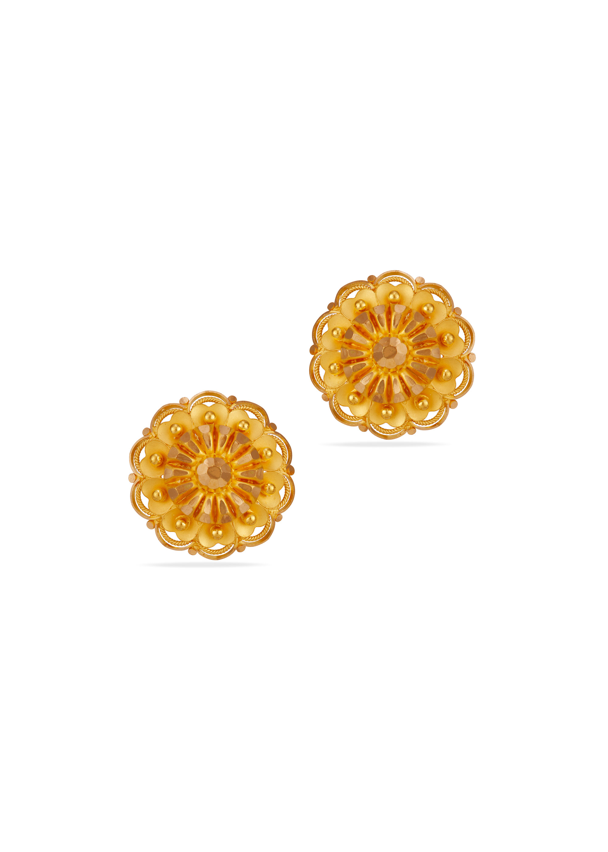 Floral Aura 22K Gold Stud Earring