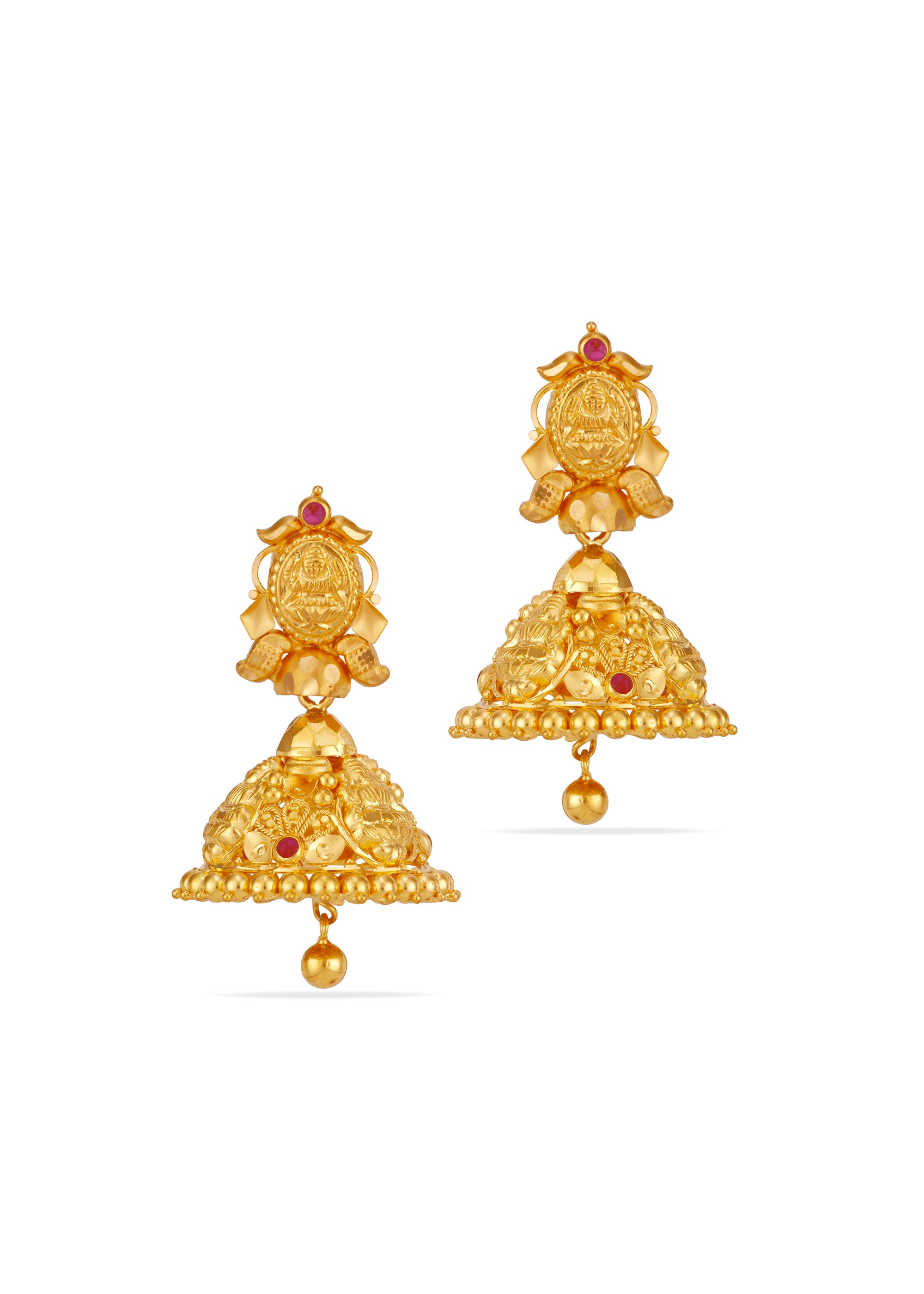 Antique Bloom 22K Gold Jhumka Earring
