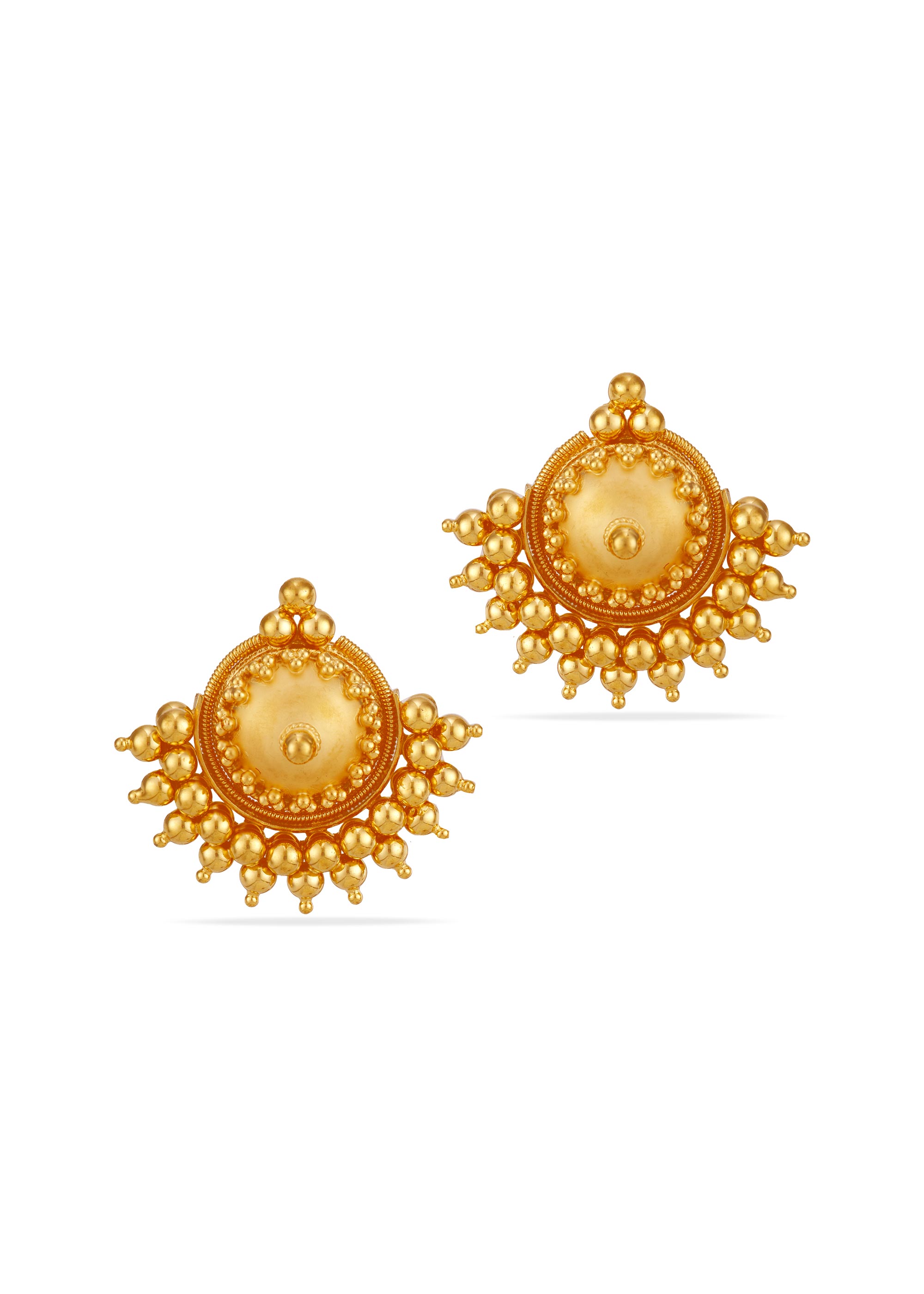 Glossed Gold Dot 22K Gold Stud Earring