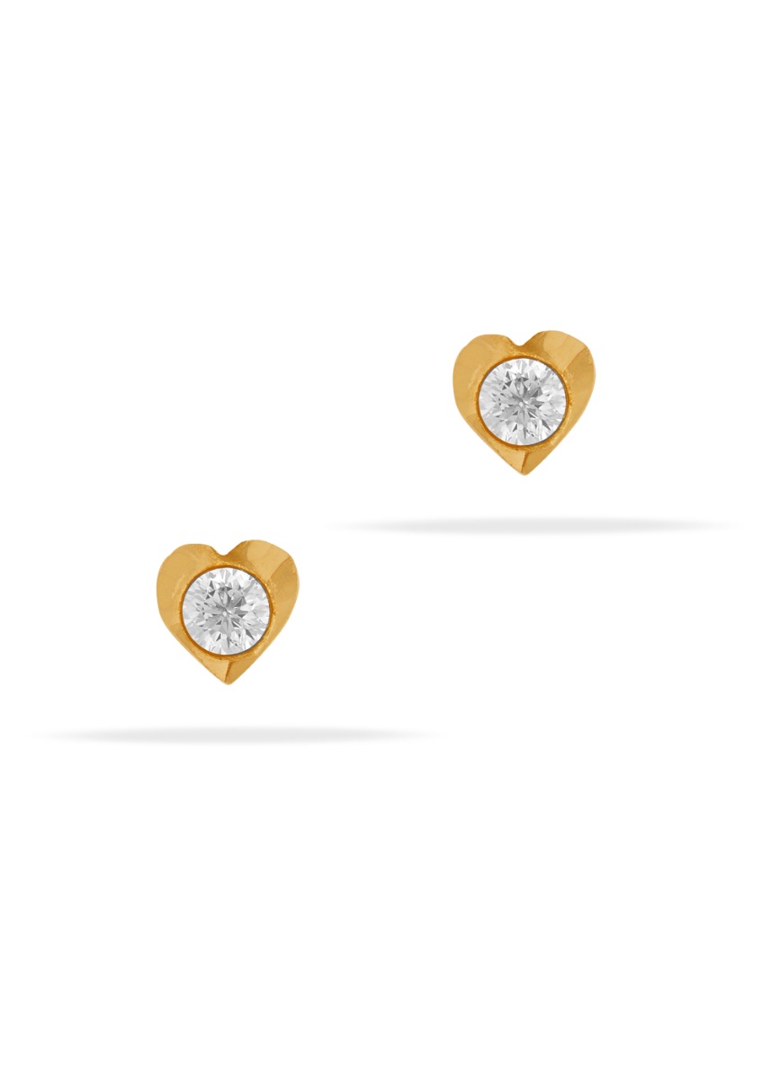 Heartfelt Shine 22K Gold Baby Stud Earring