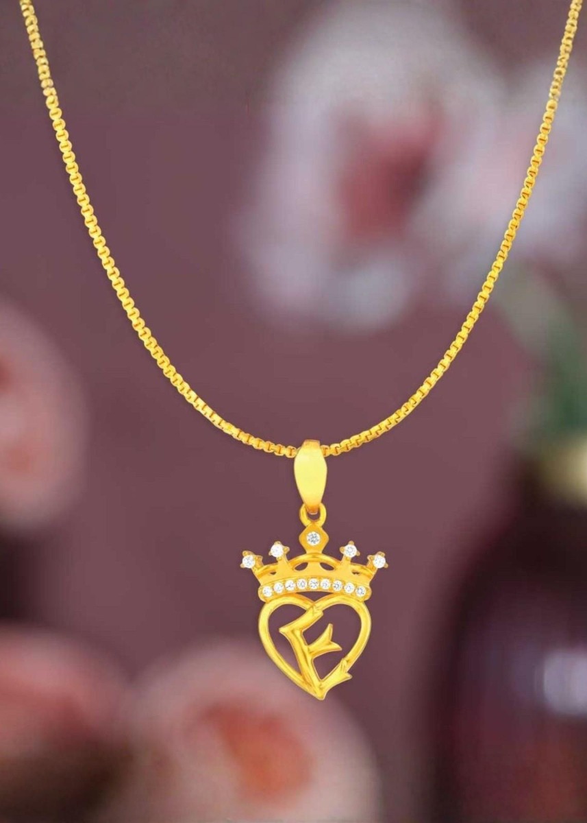 Regal Heart 22K Gold Initial Pendant