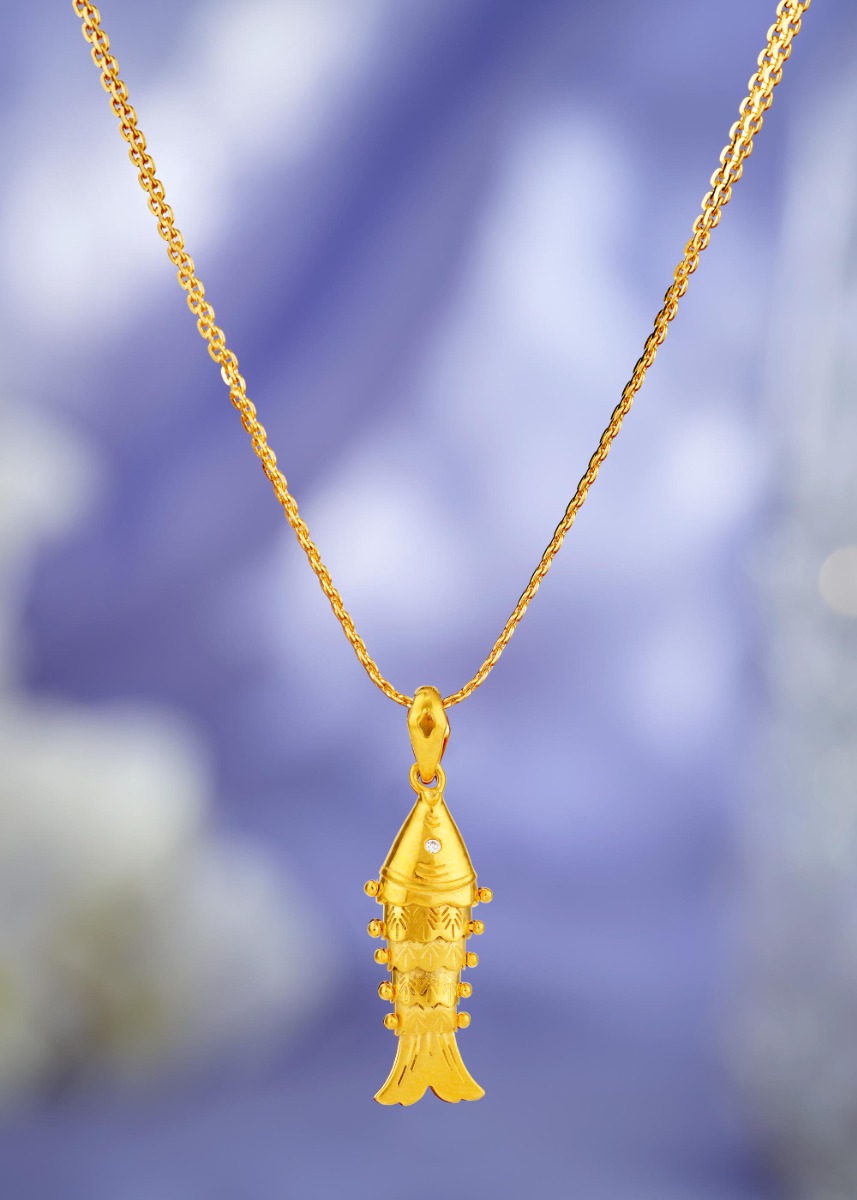 Ocean's Embrace 22K Gold Fish Pendant