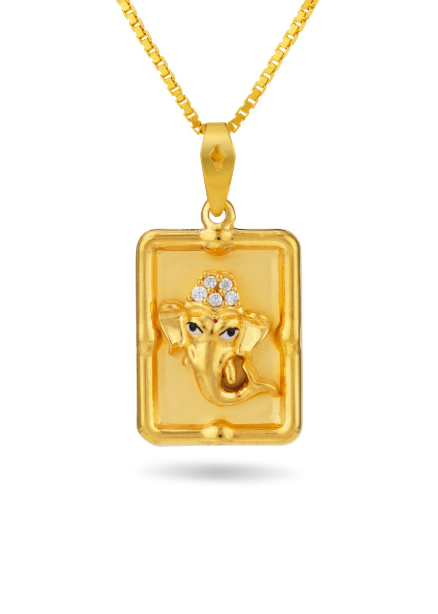 Ganesh Crowned 22K Gold Pendant