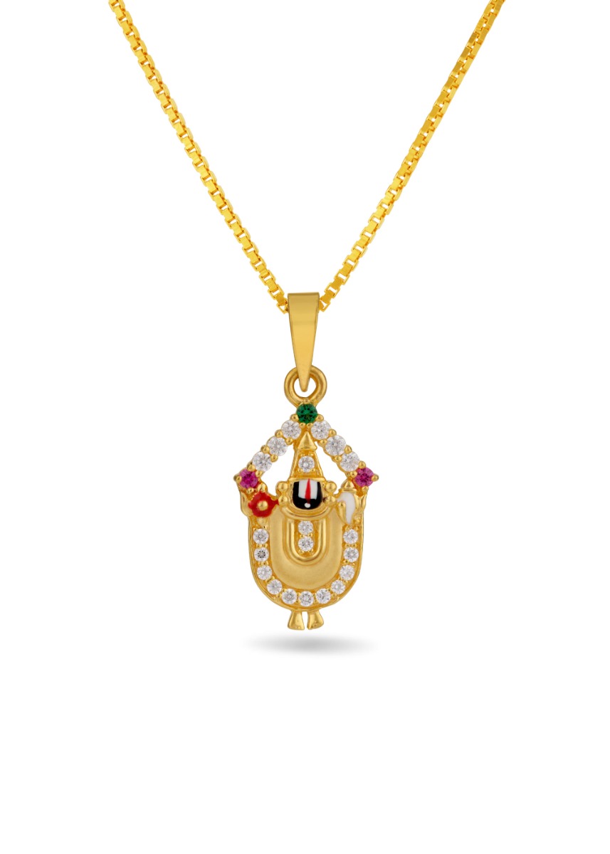 Sacred Balaji 22K Gold Stone Pendant