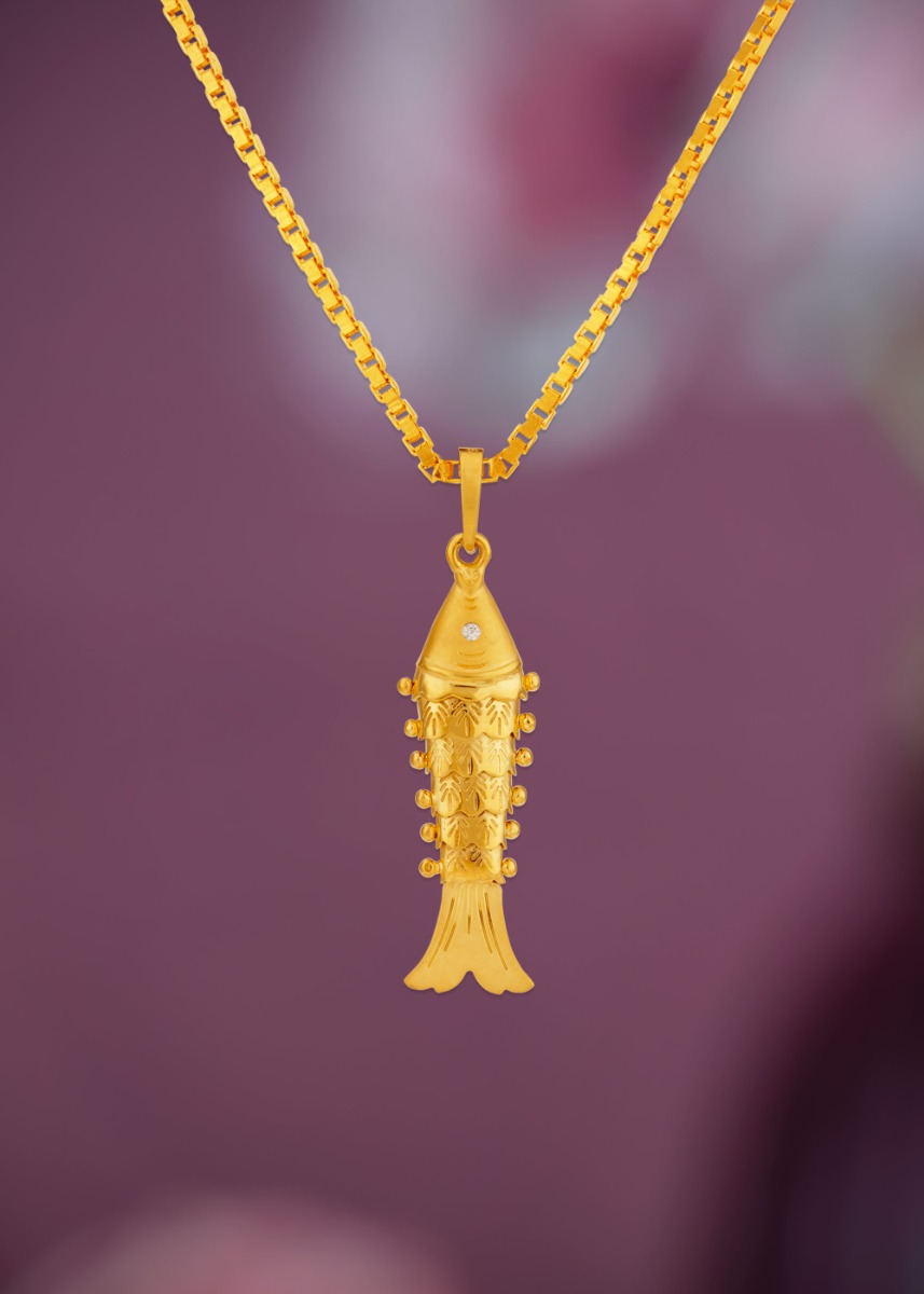 Aquatic Harmony 22K Gold Fish Pendant