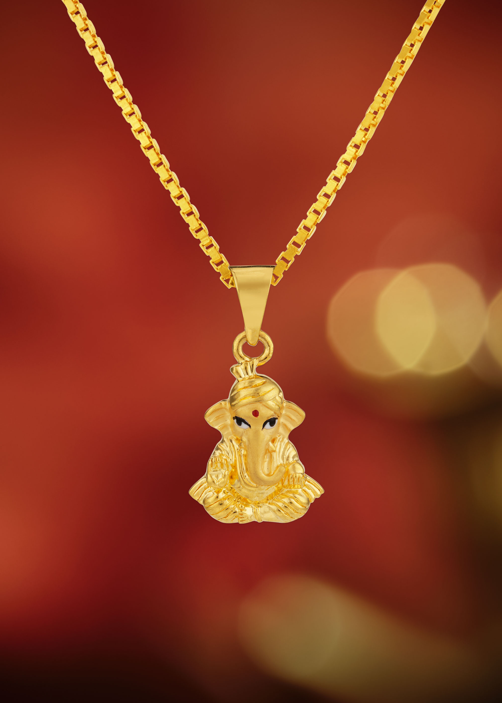 Framed Ganesh Adorned 22K Gold Pendant