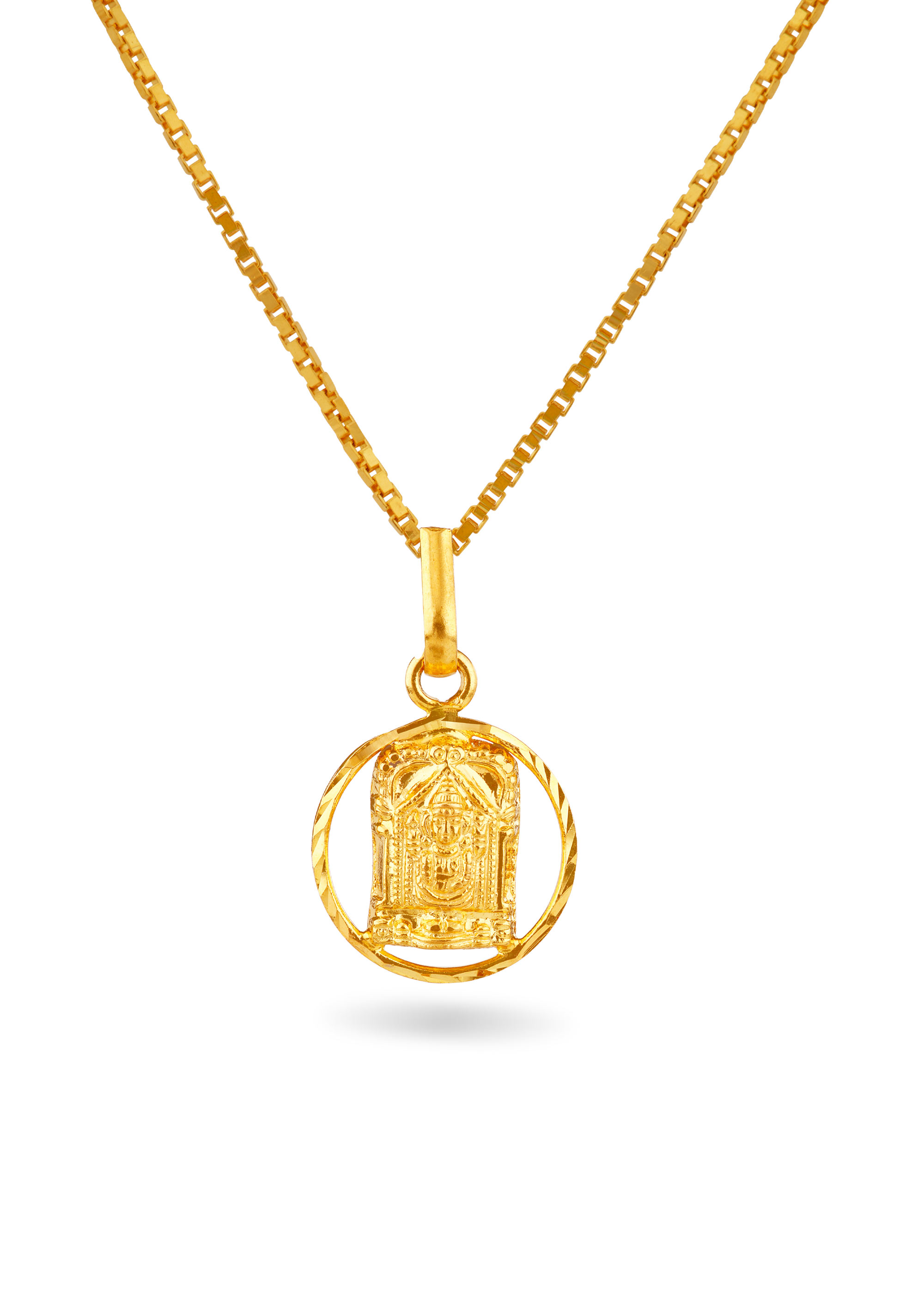 Embossed Full 22K Gold Balaji Traditional Pendant
