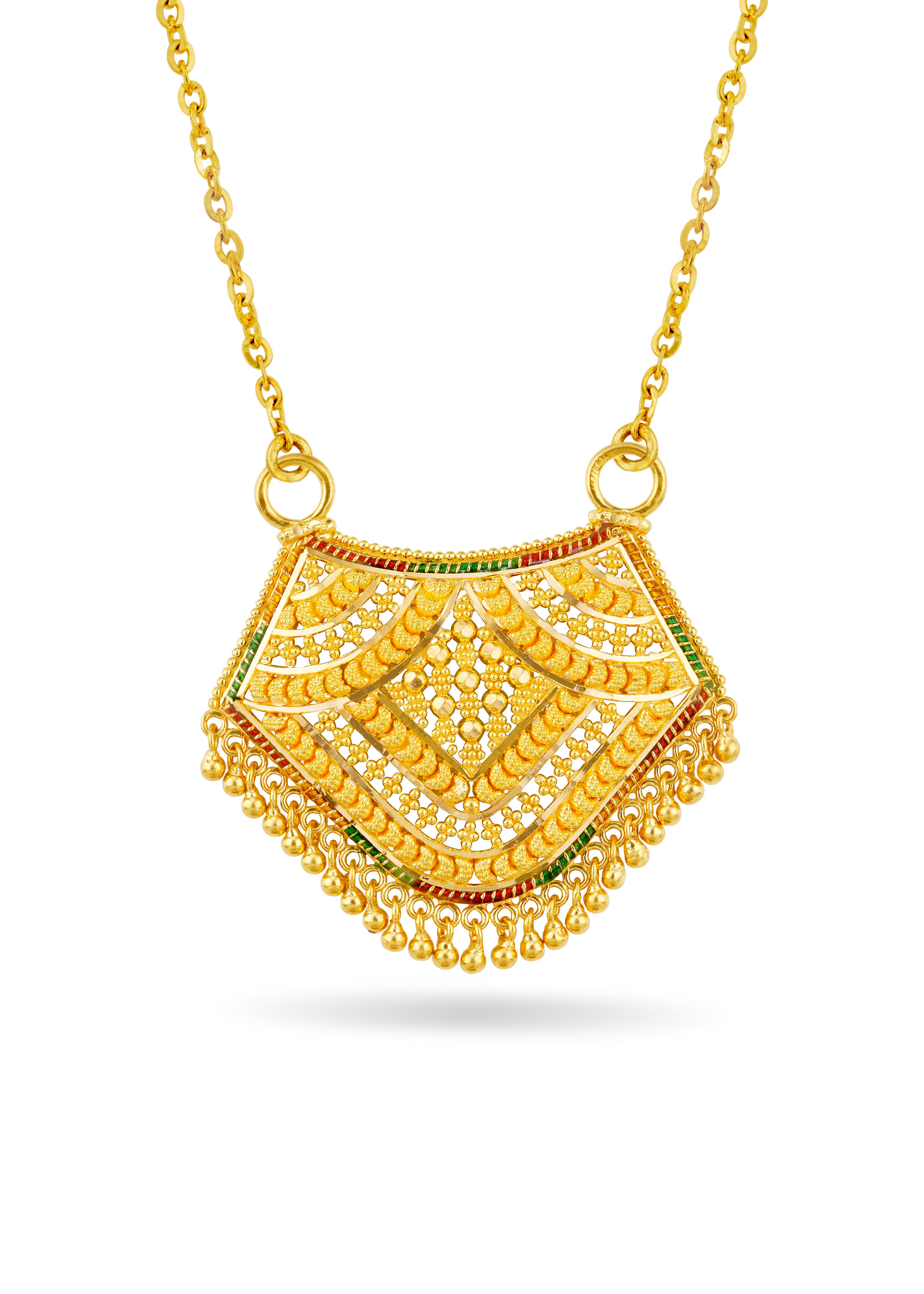 Traditional Tricolor 22K Gold Pendant