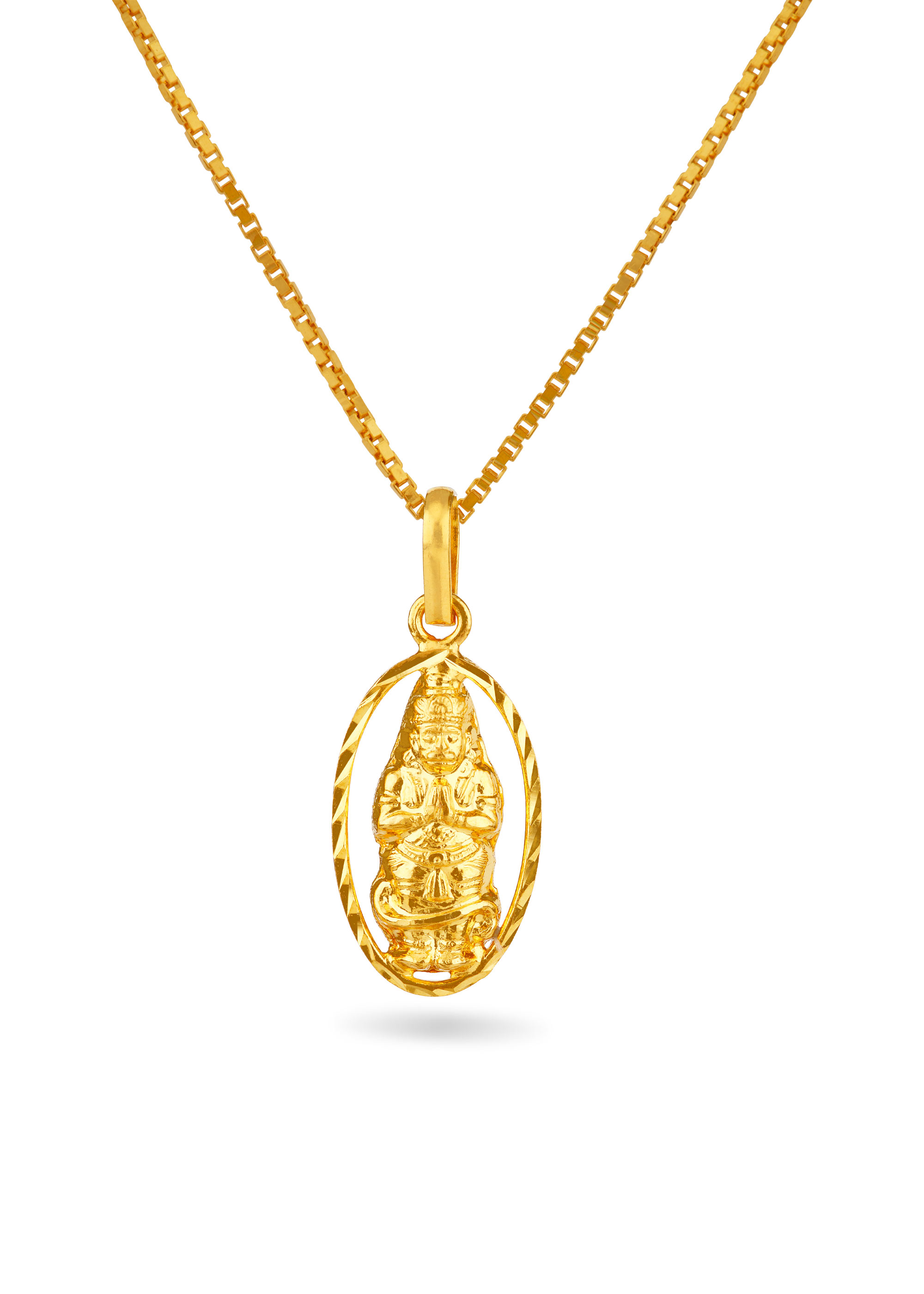 Framed Hanuman 22K Gold Traditional Pendant