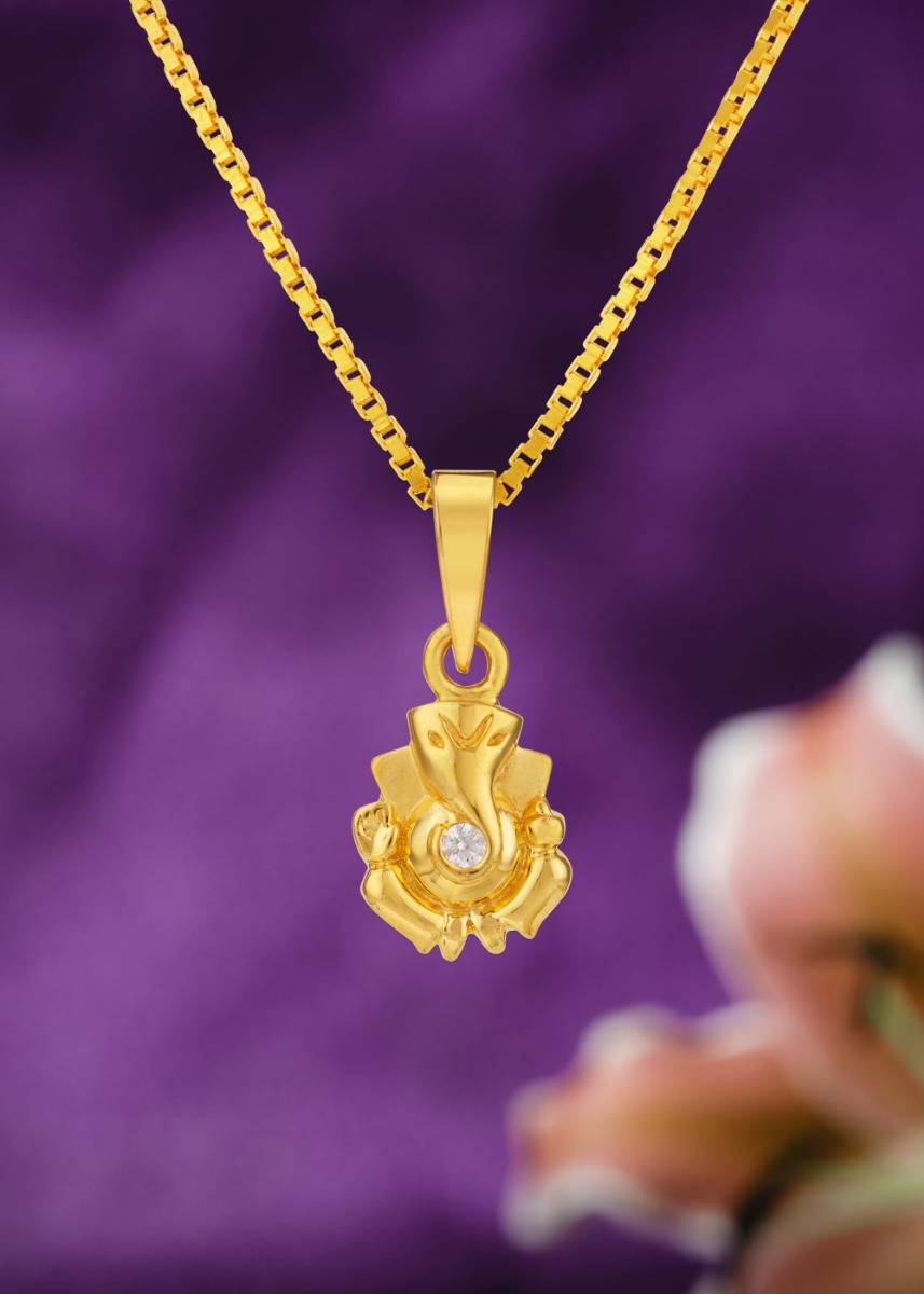 Divine Ganesh Inspired 22K Gold Pendant