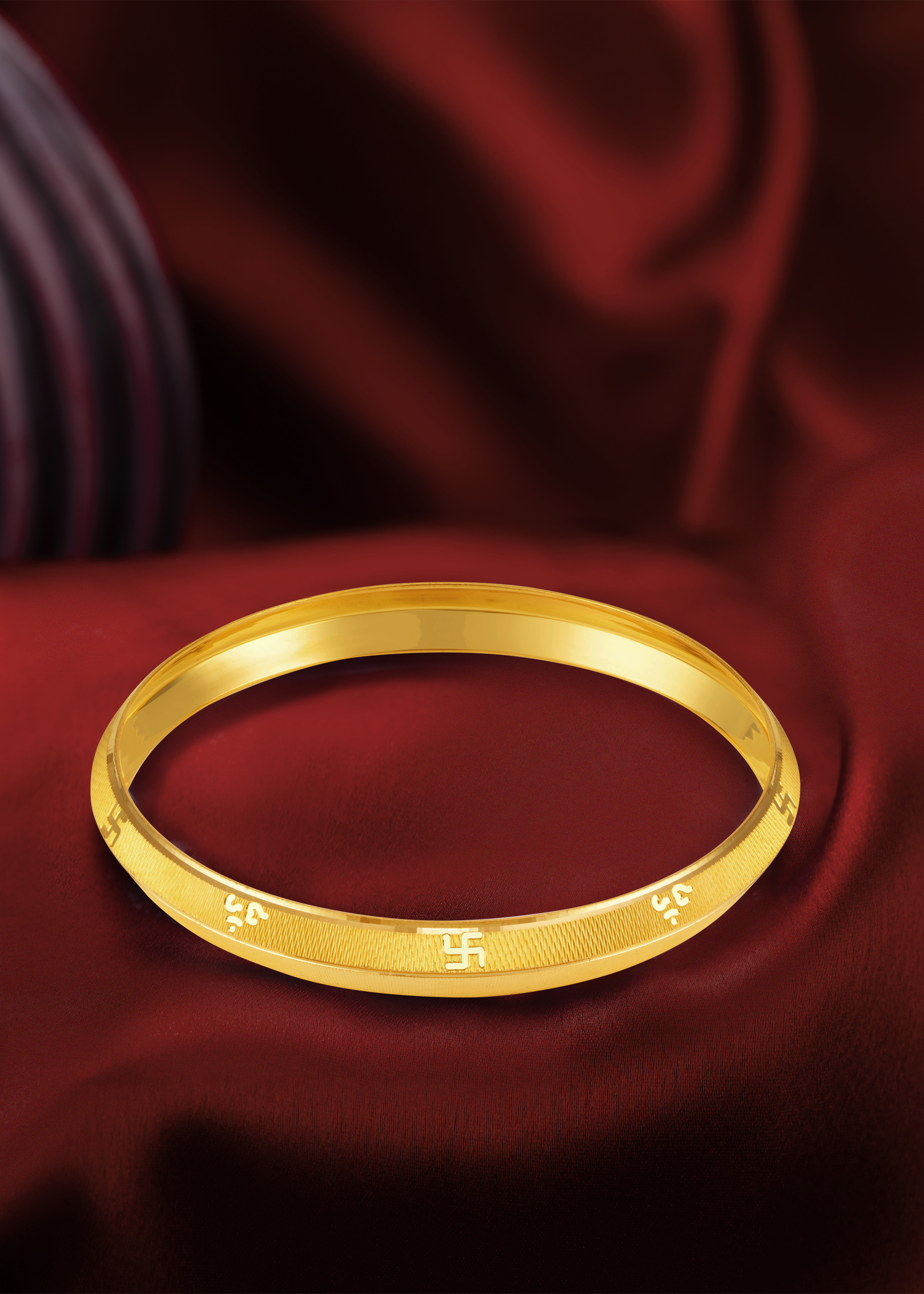 Swastik Symbol 22K Gold Men's Kada