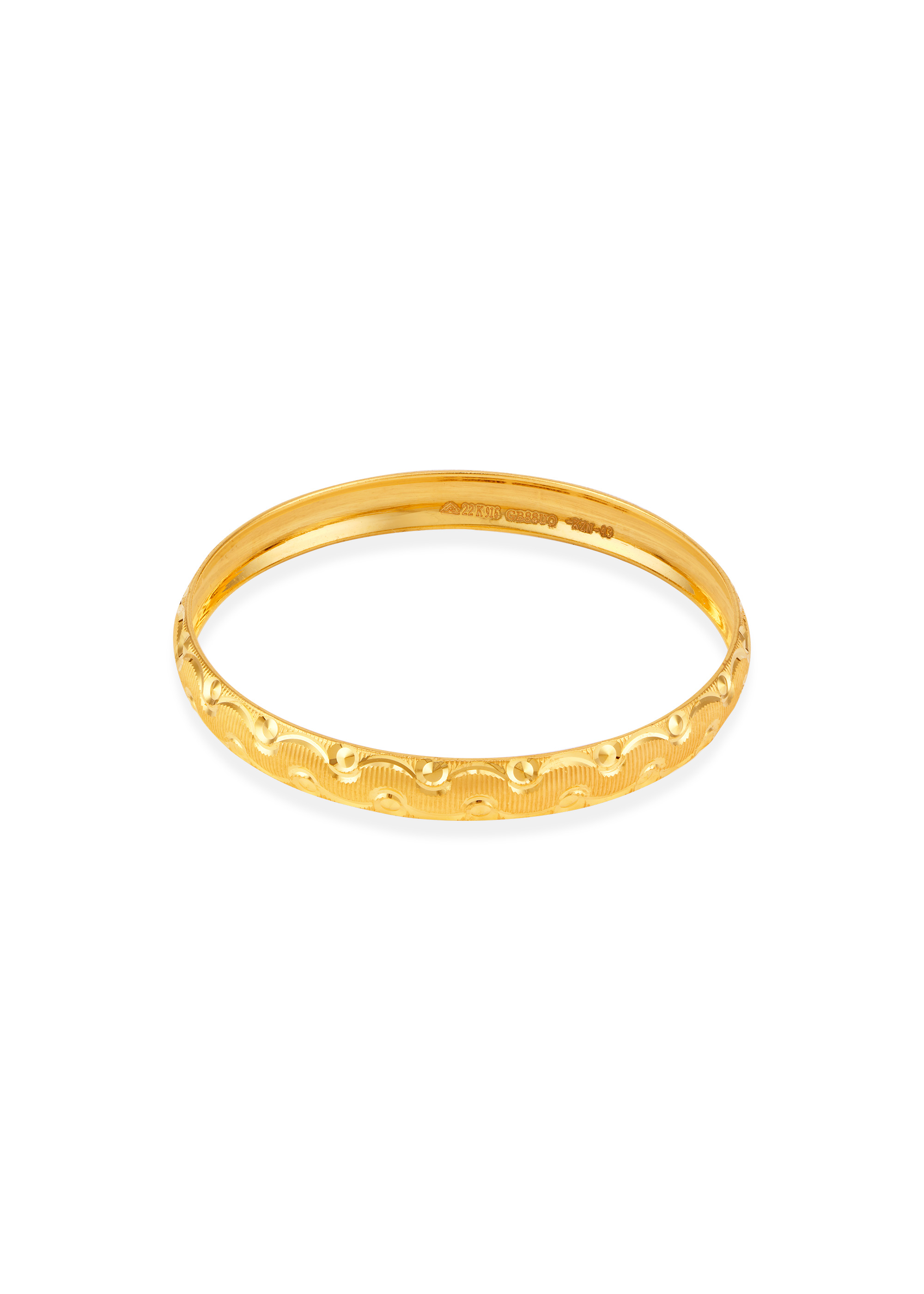 Elegant Hollow Design 22K Gold Bangle