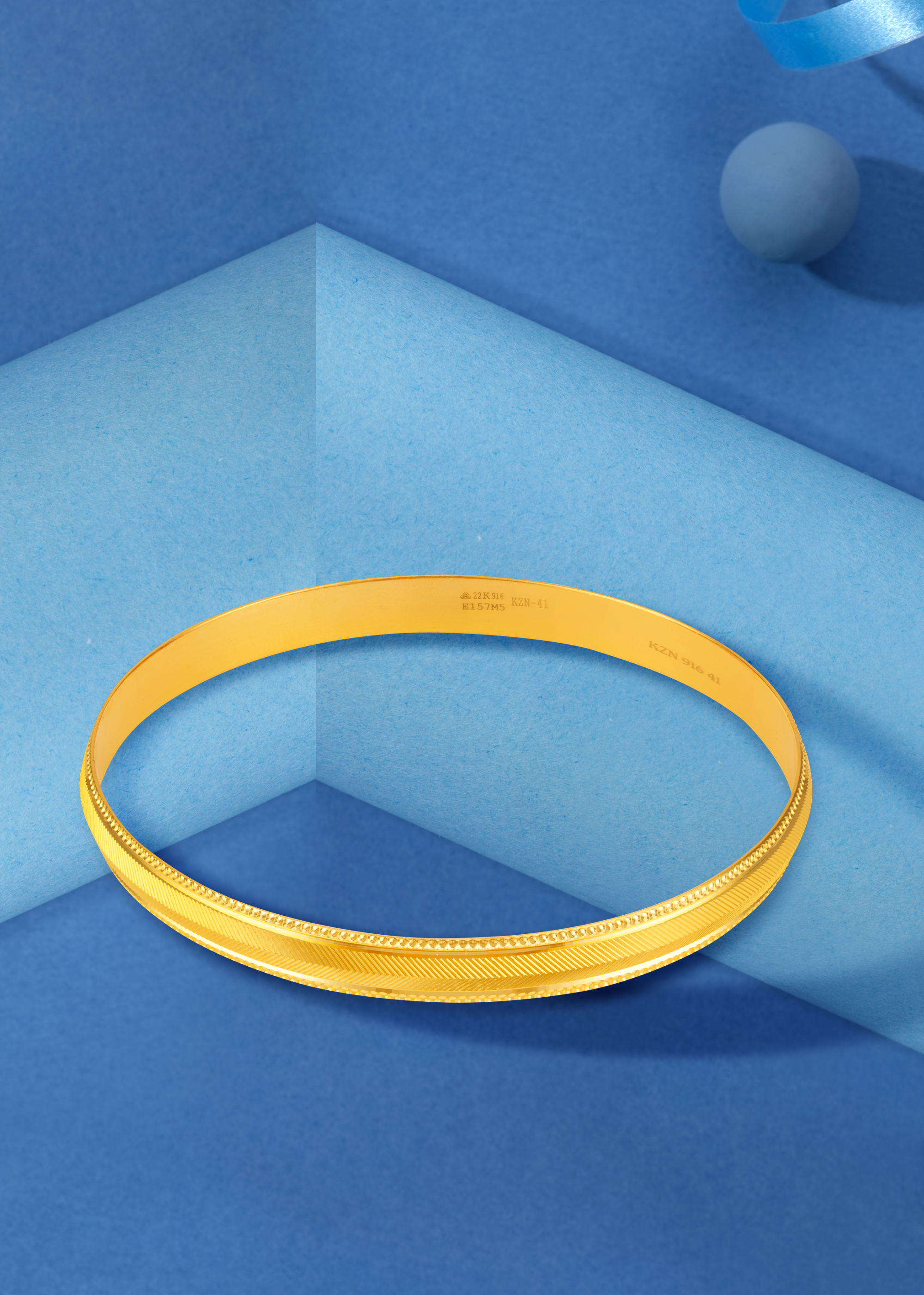 Geometric Precision 22K Gold Men's Kada