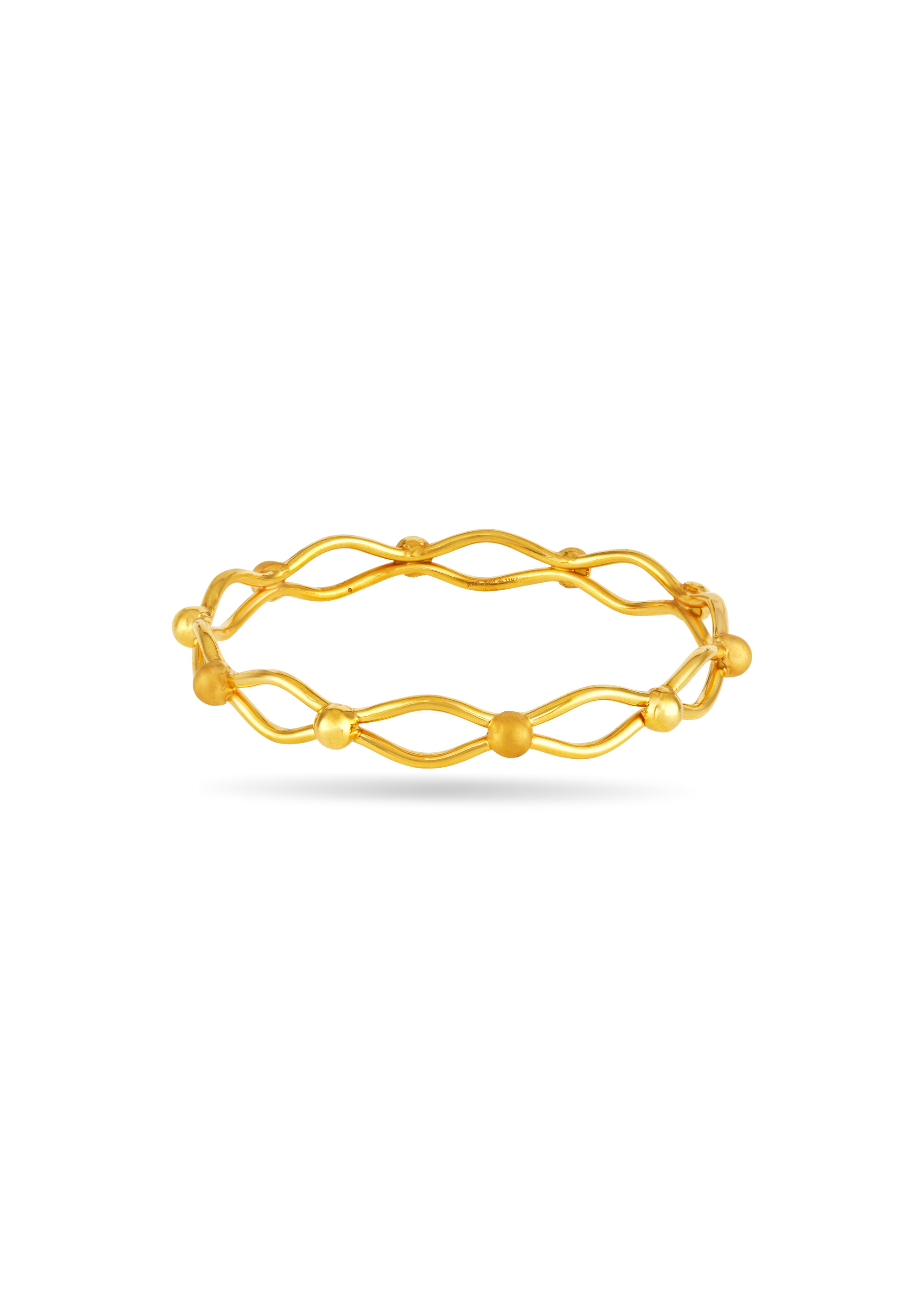 Satin Glow 22K Gold Fancy Bangle