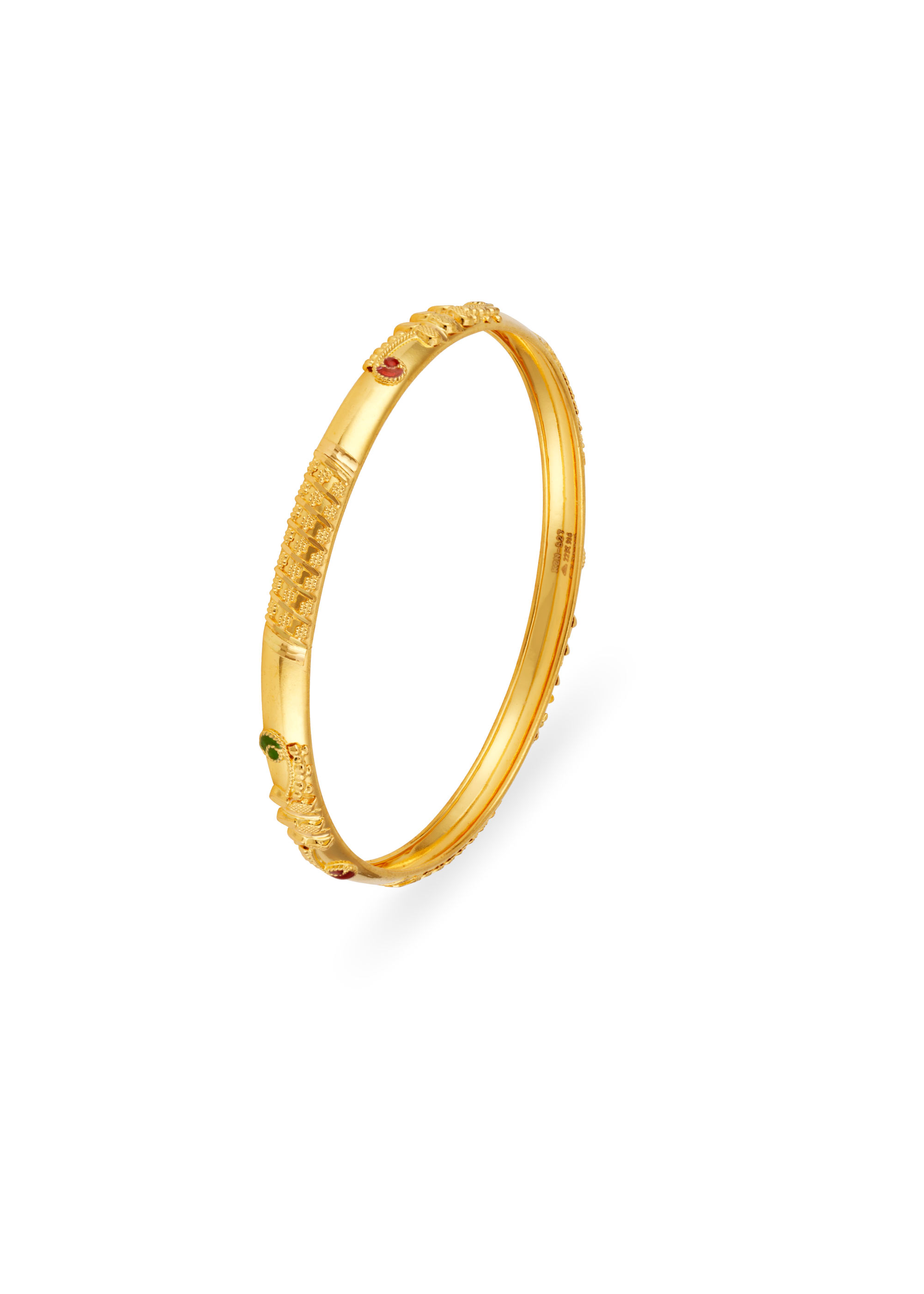 Fancy Half-Round 22K Gold Marvel Bangle