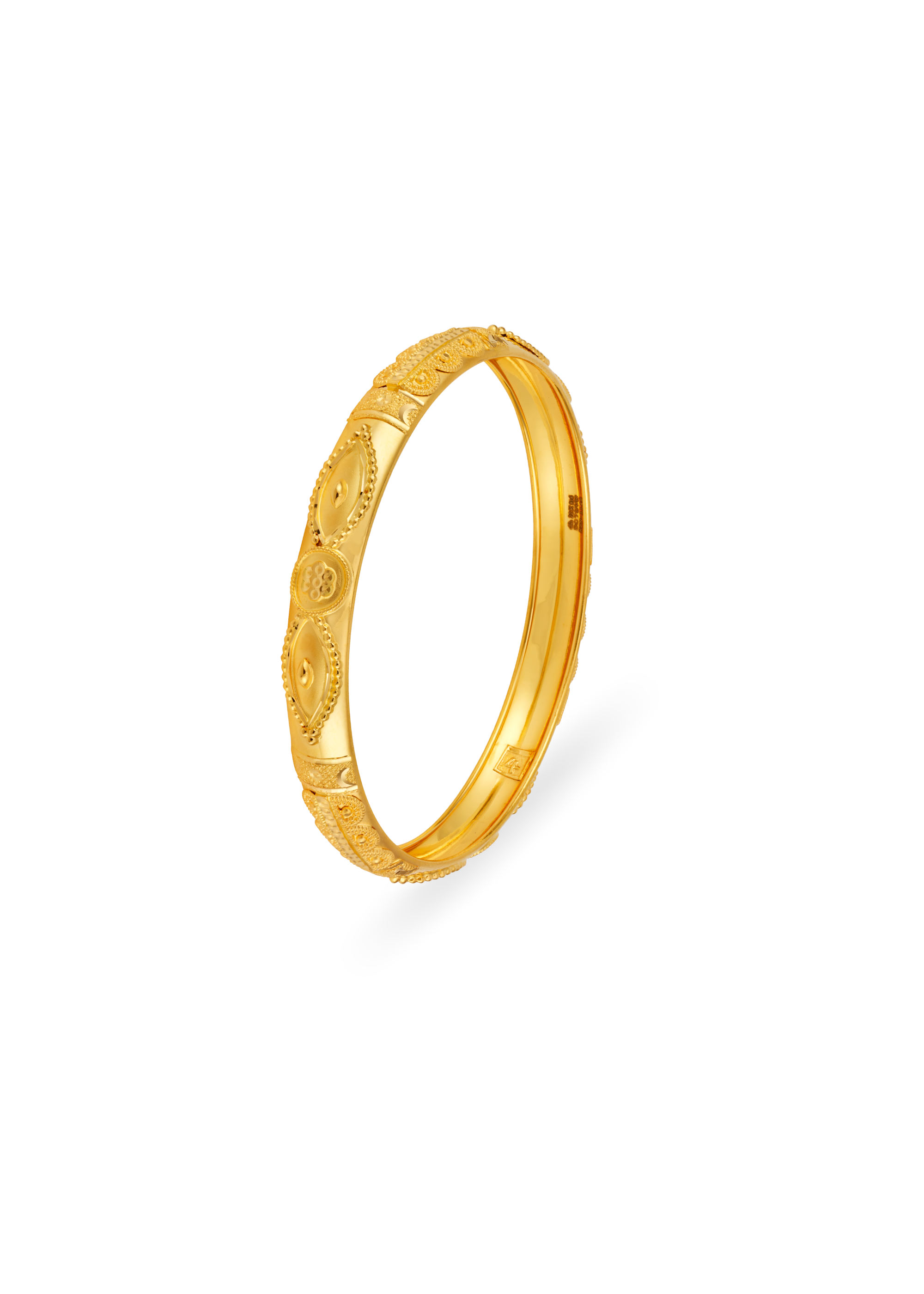 Timeless Elegance 22K Gold Half-Round Bangle