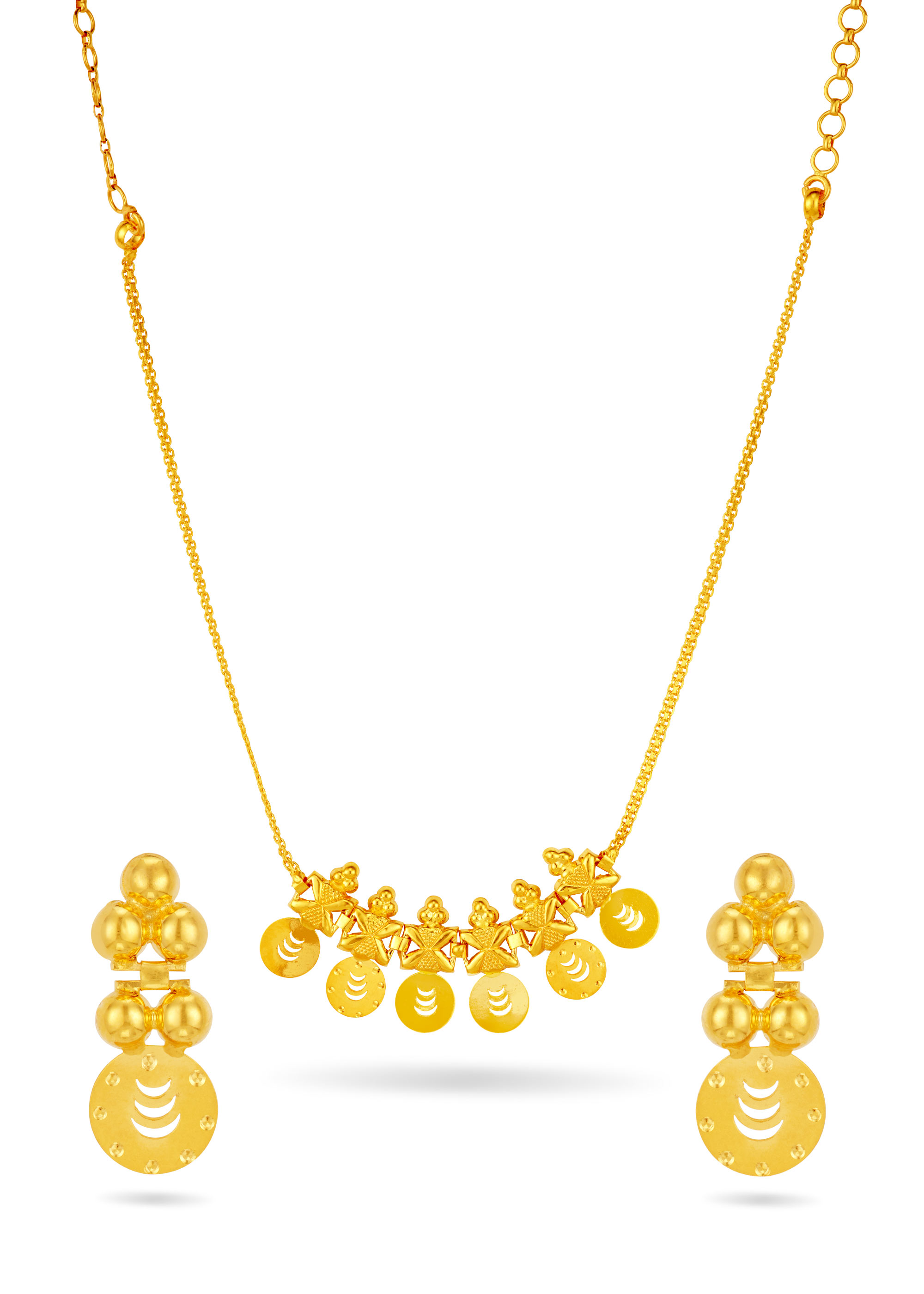 Crescent Cut 22K Gold Stamped Neckwear Set