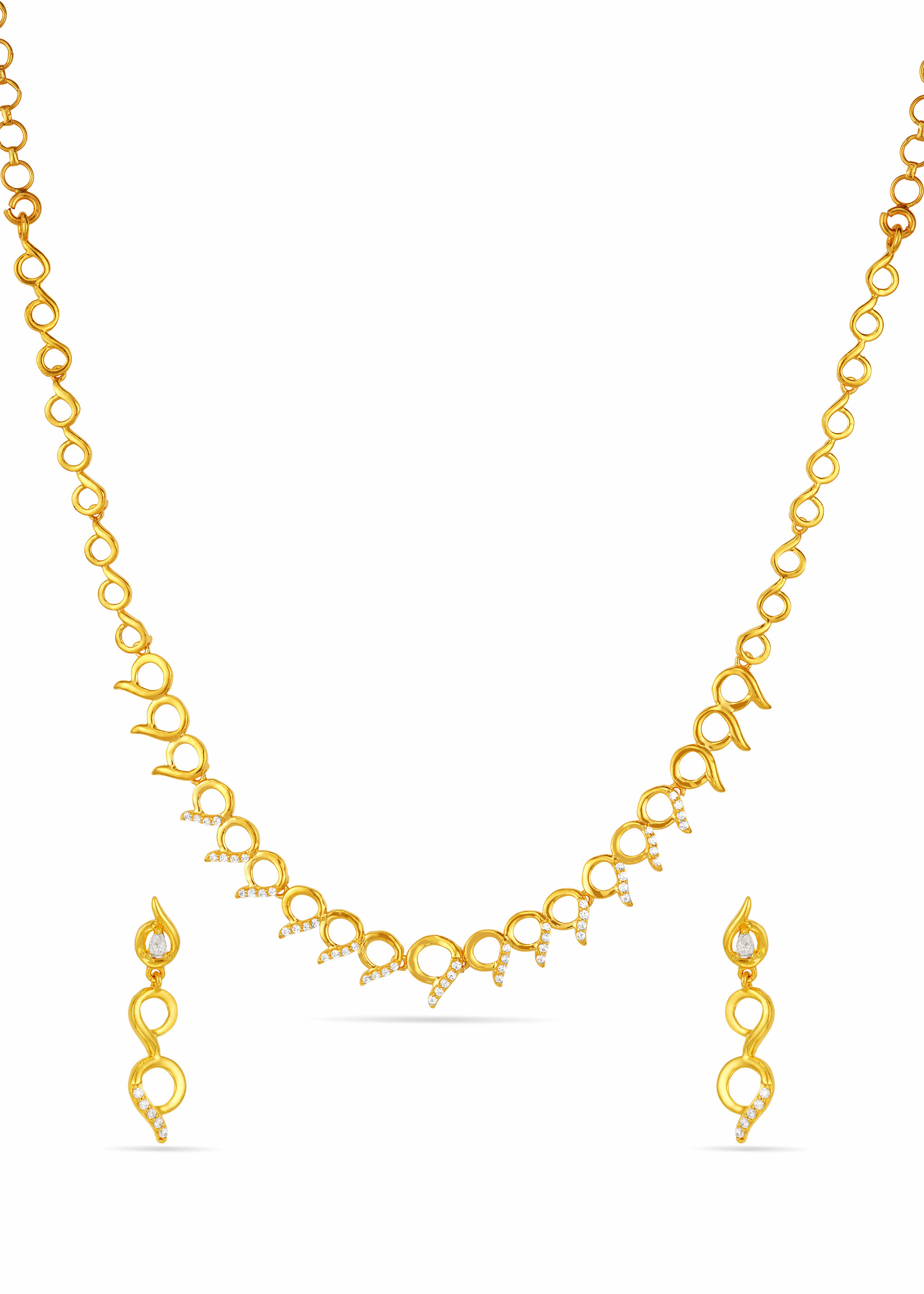 Classic Zircon 22K Gold Neckwear Set