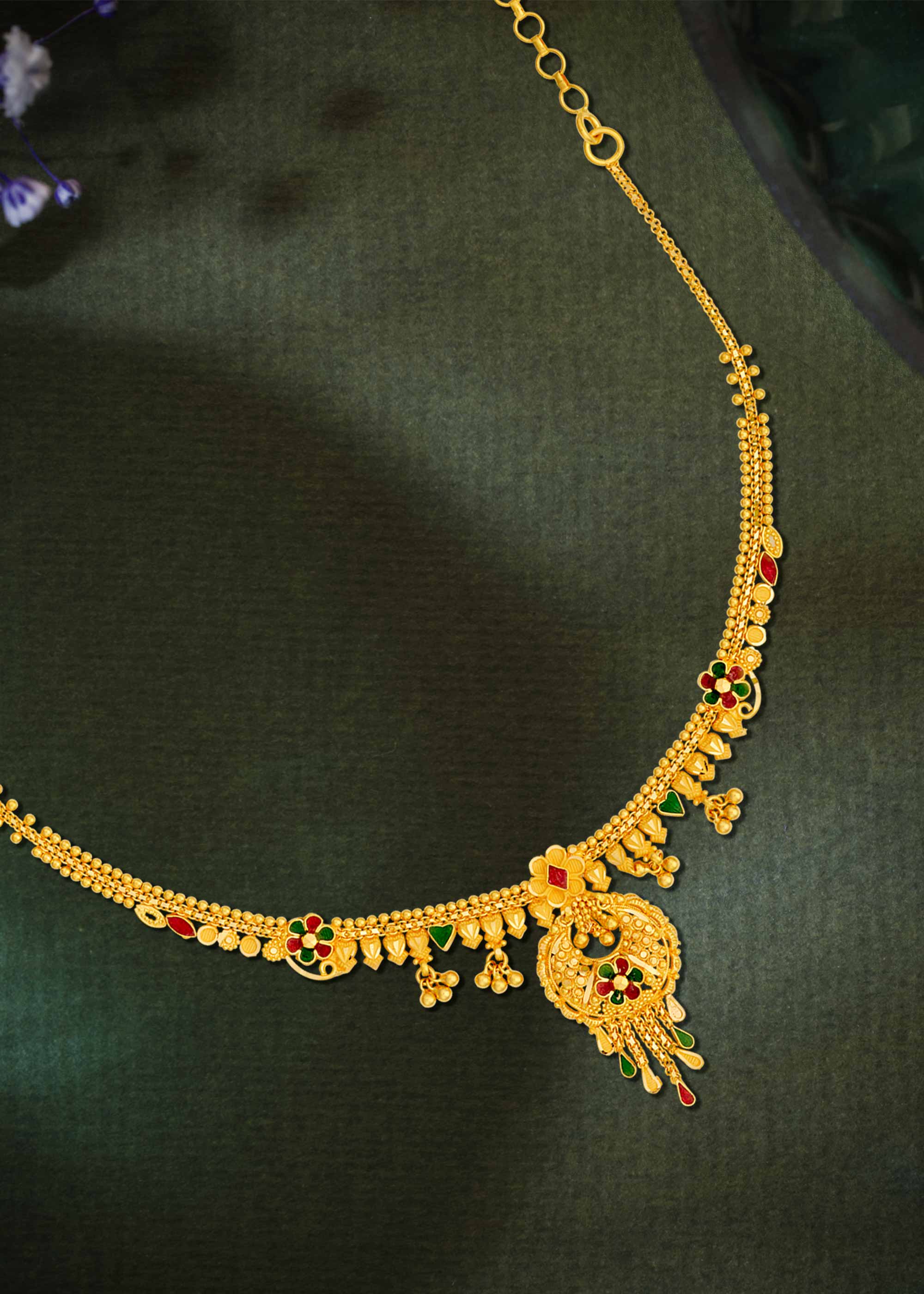 Elegant Moments 22K Gold Short Necklace