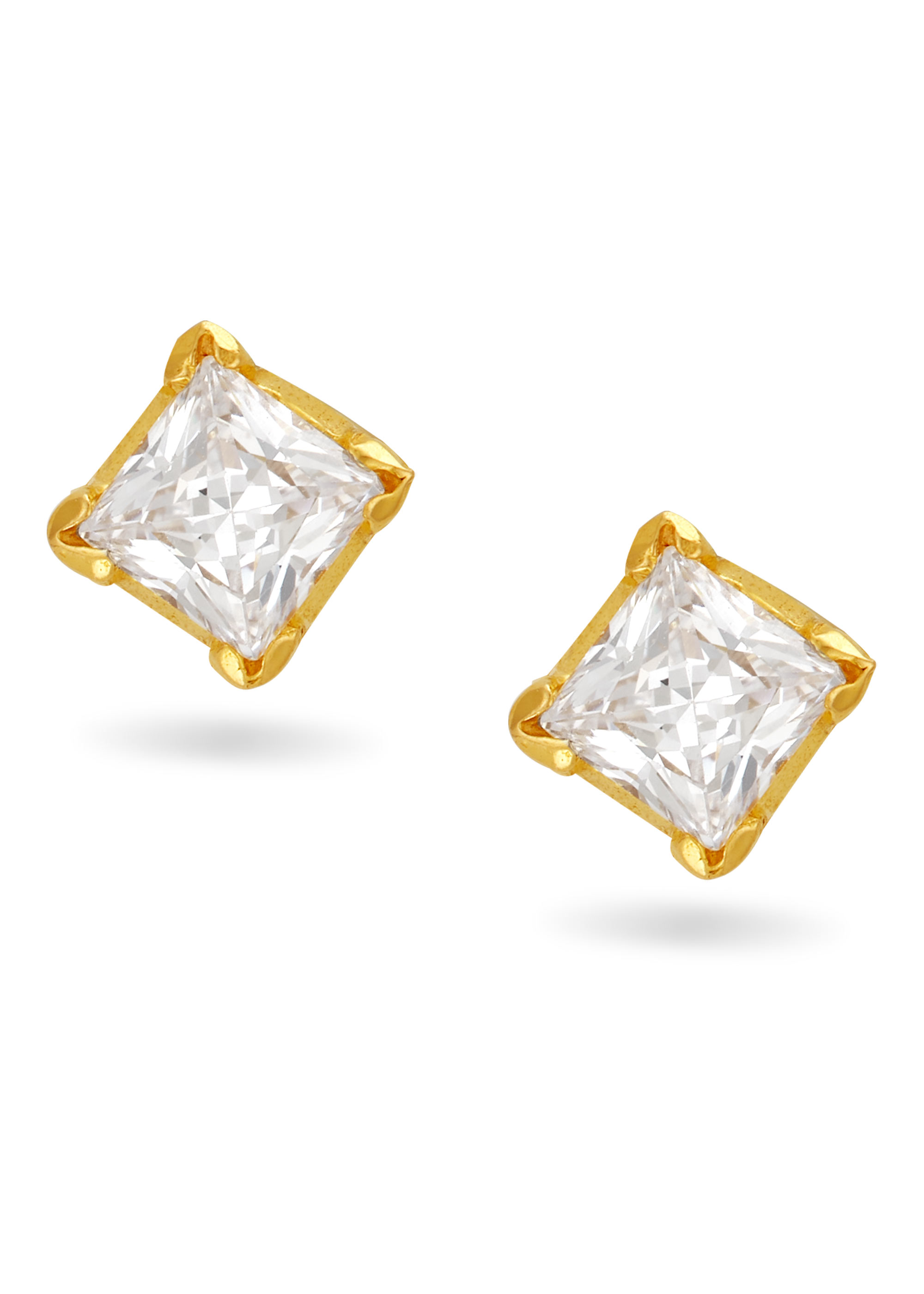 Elegant Single 22K Gold Stone Stud Earring