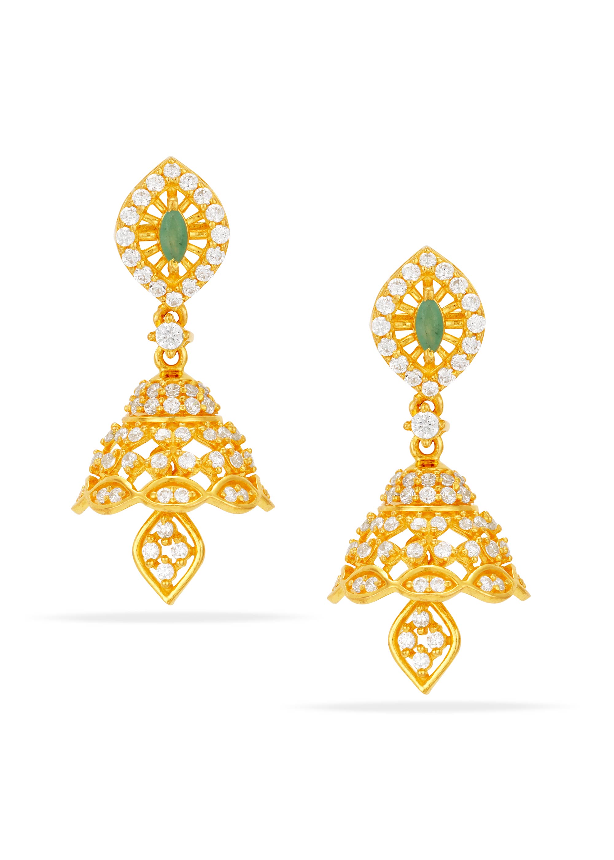 Elegant Zircon 22K Gold Simplicity Earring