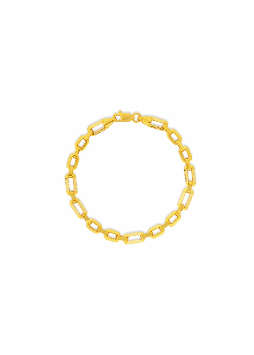 Delicate Dazzle 22K Gold Link Bracelet