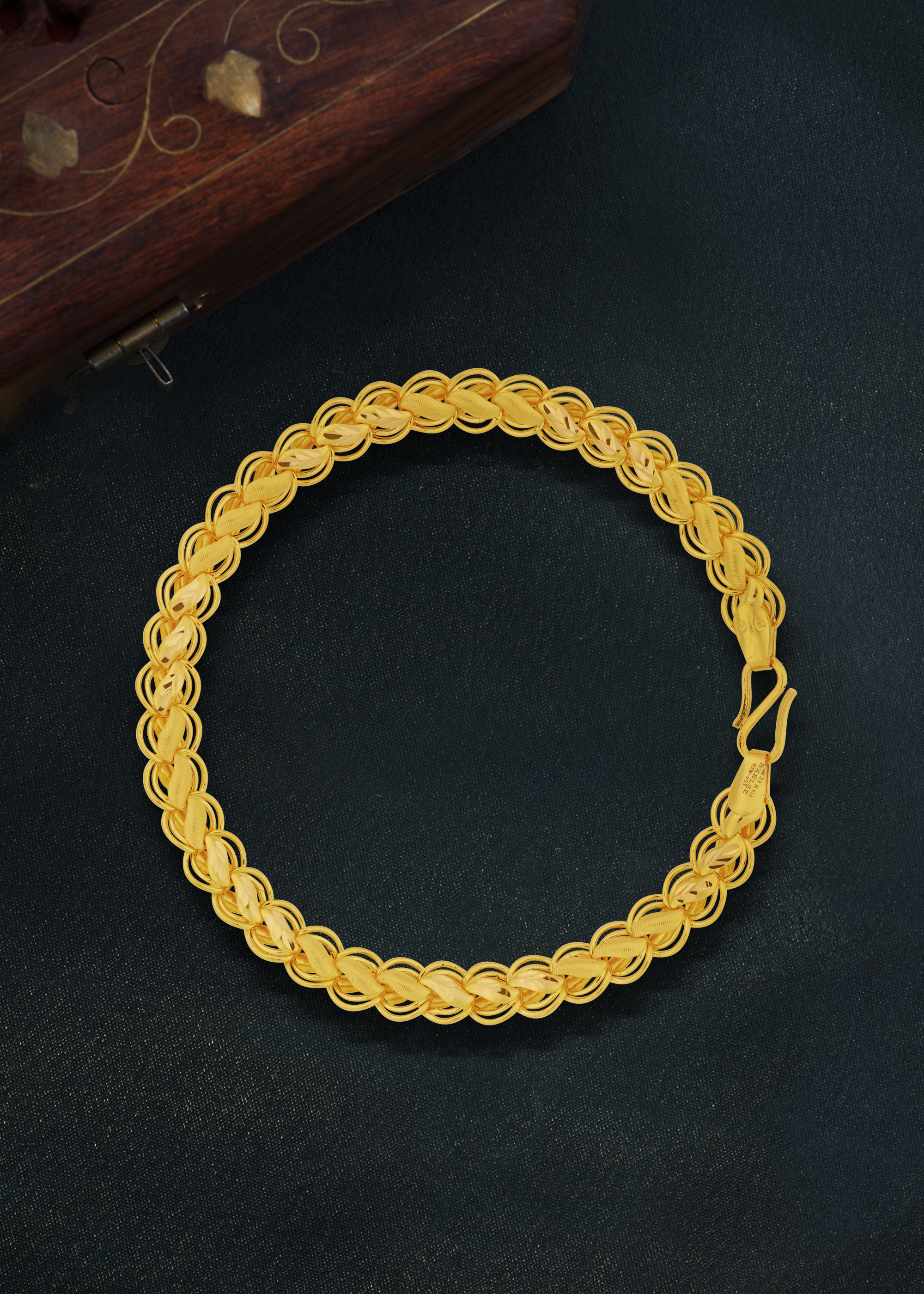 Serene Lotus 22K Gold Design Bracelet