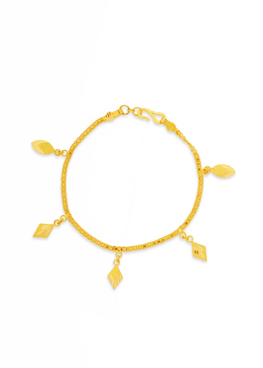 Playful Multi-Charm 22K Gold Lightweight Bracelet