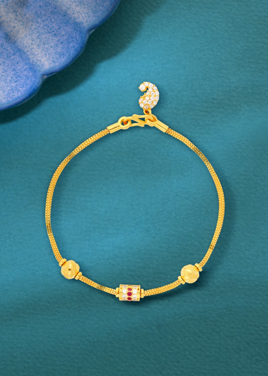 Sophisticated Stone 22K Gold Embellished Bracelet